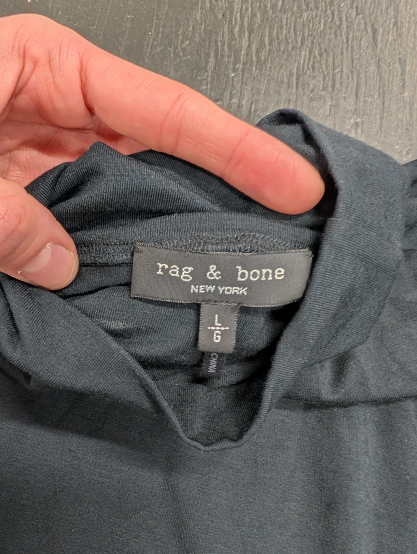 Rag & Bone black long sleeve turtleneck shirt size large
