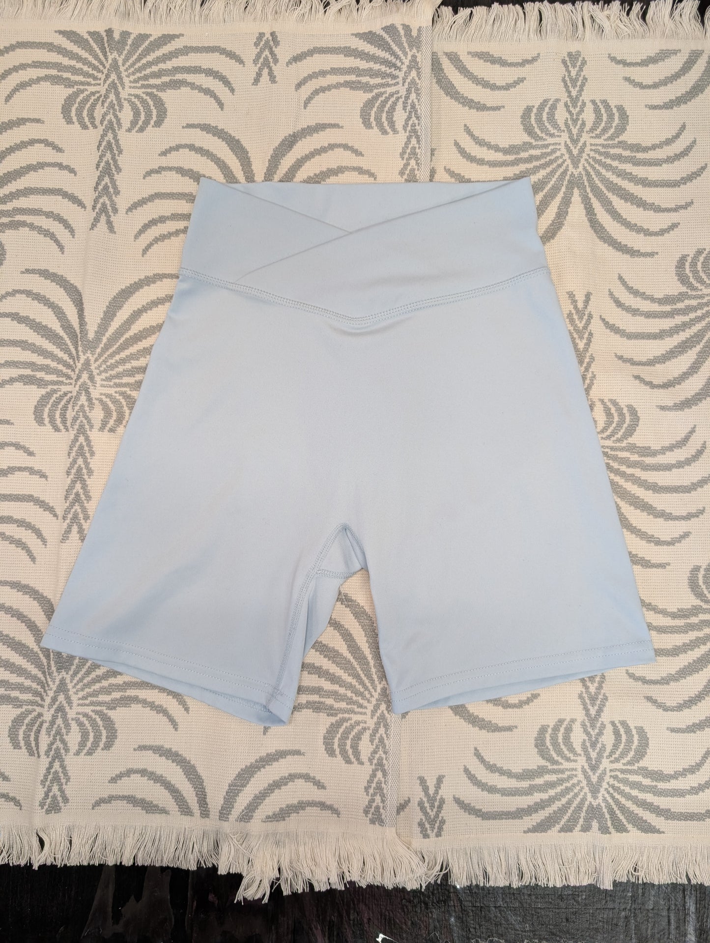 Four Three Seven Light Blue High Waist Biker Shorts - Small