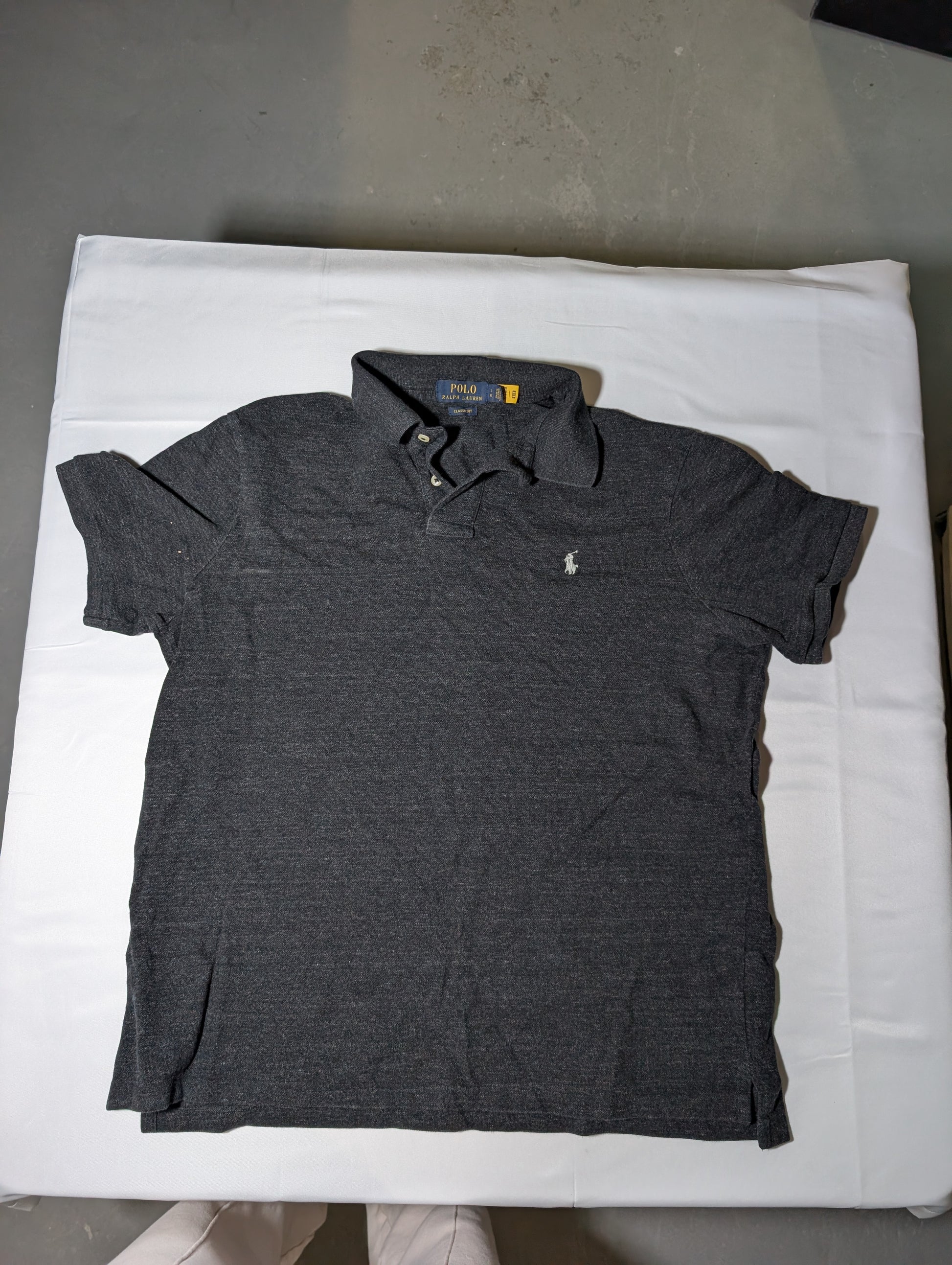 Polo Ralph Lauren Classic Fit Polo Shirt, Dark Charcoal, Size Large