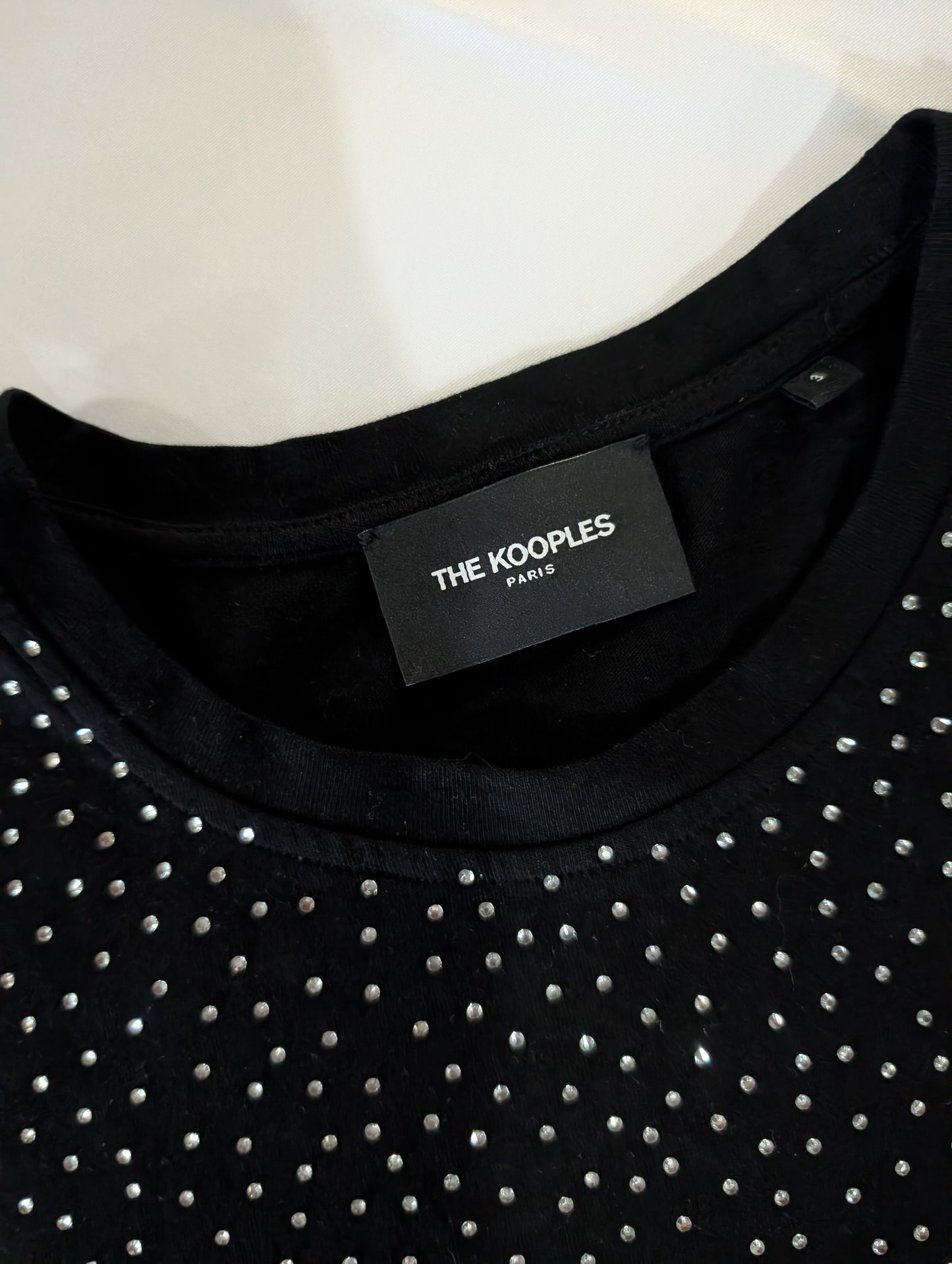 The Kooples Studded Black Crop T-shirt