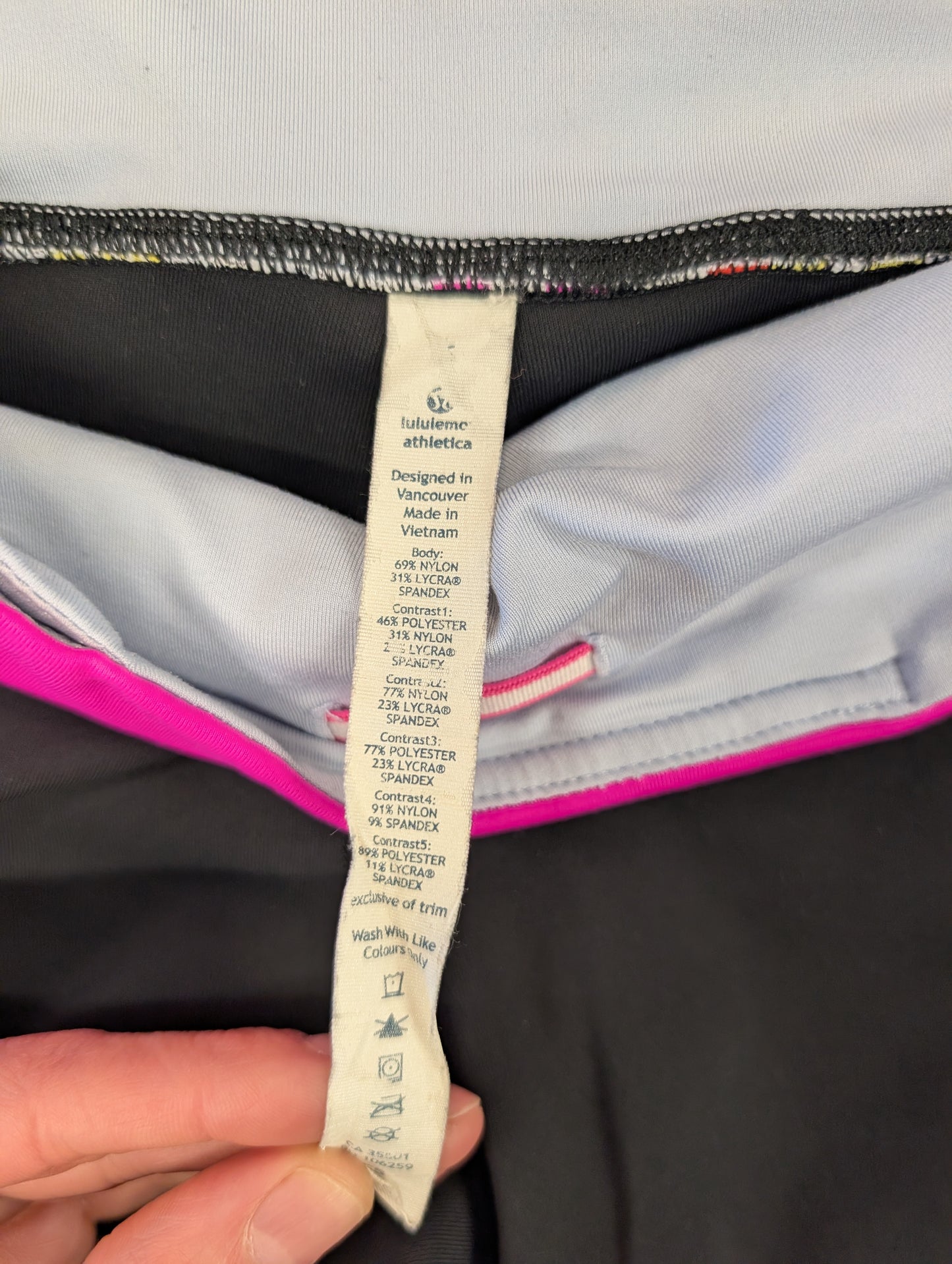 Lululemon Athletica Women's Black and Pink Athletic Shorts