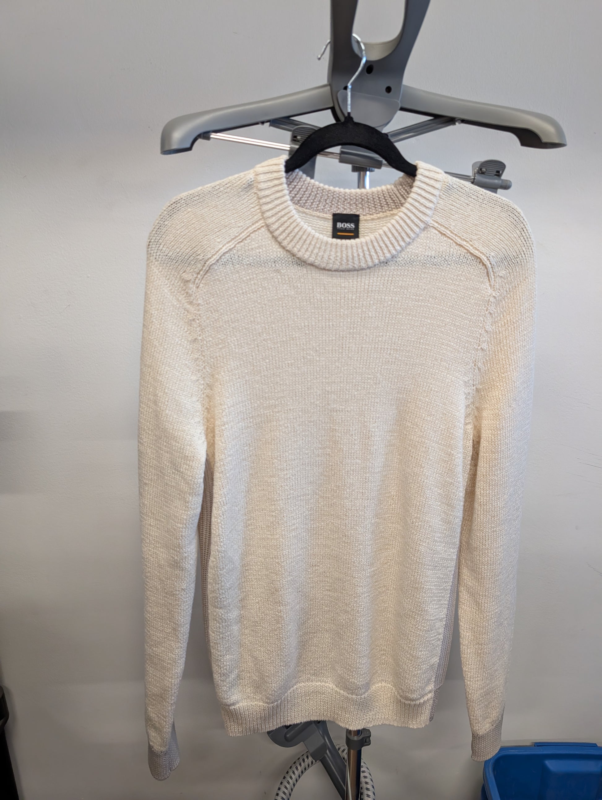 Boss Hugo Boss Men's Cream Knit Sweater - Size M