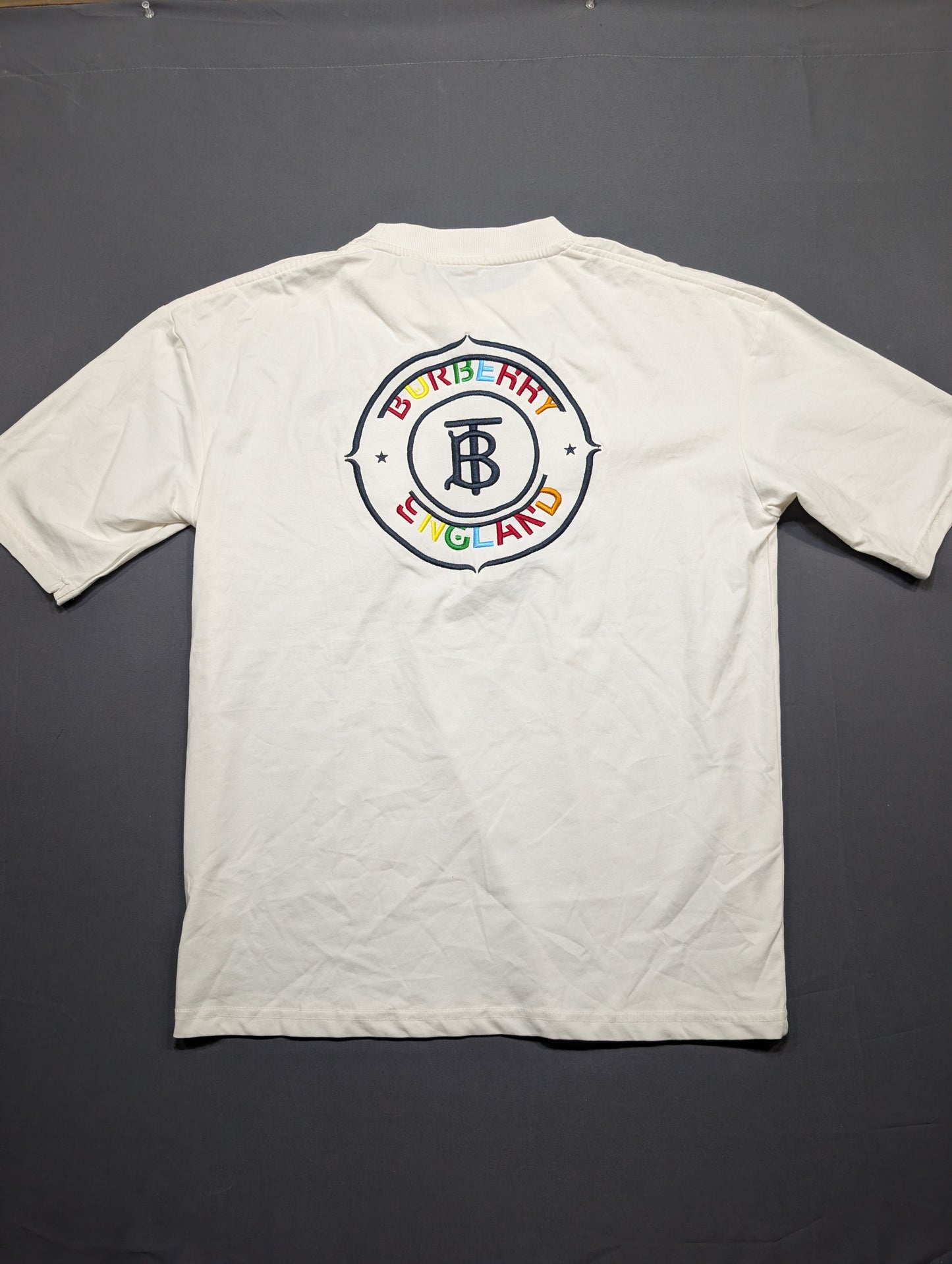 Burberry England Logo T-Shirt, White, Size M