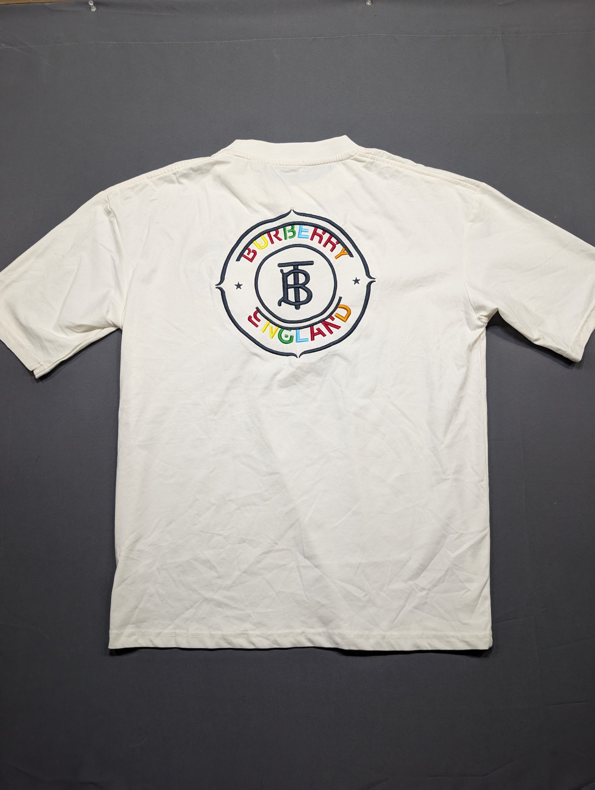 Burberry England Logo T-Shirt, White, Size M