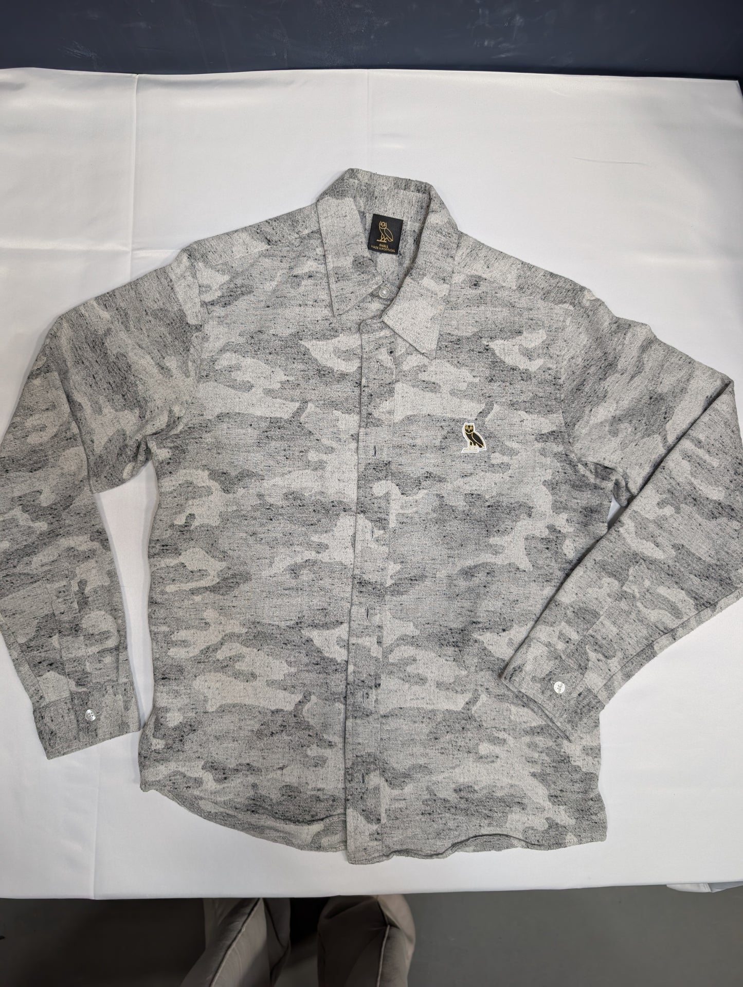 OVO grey camo button-up shirt