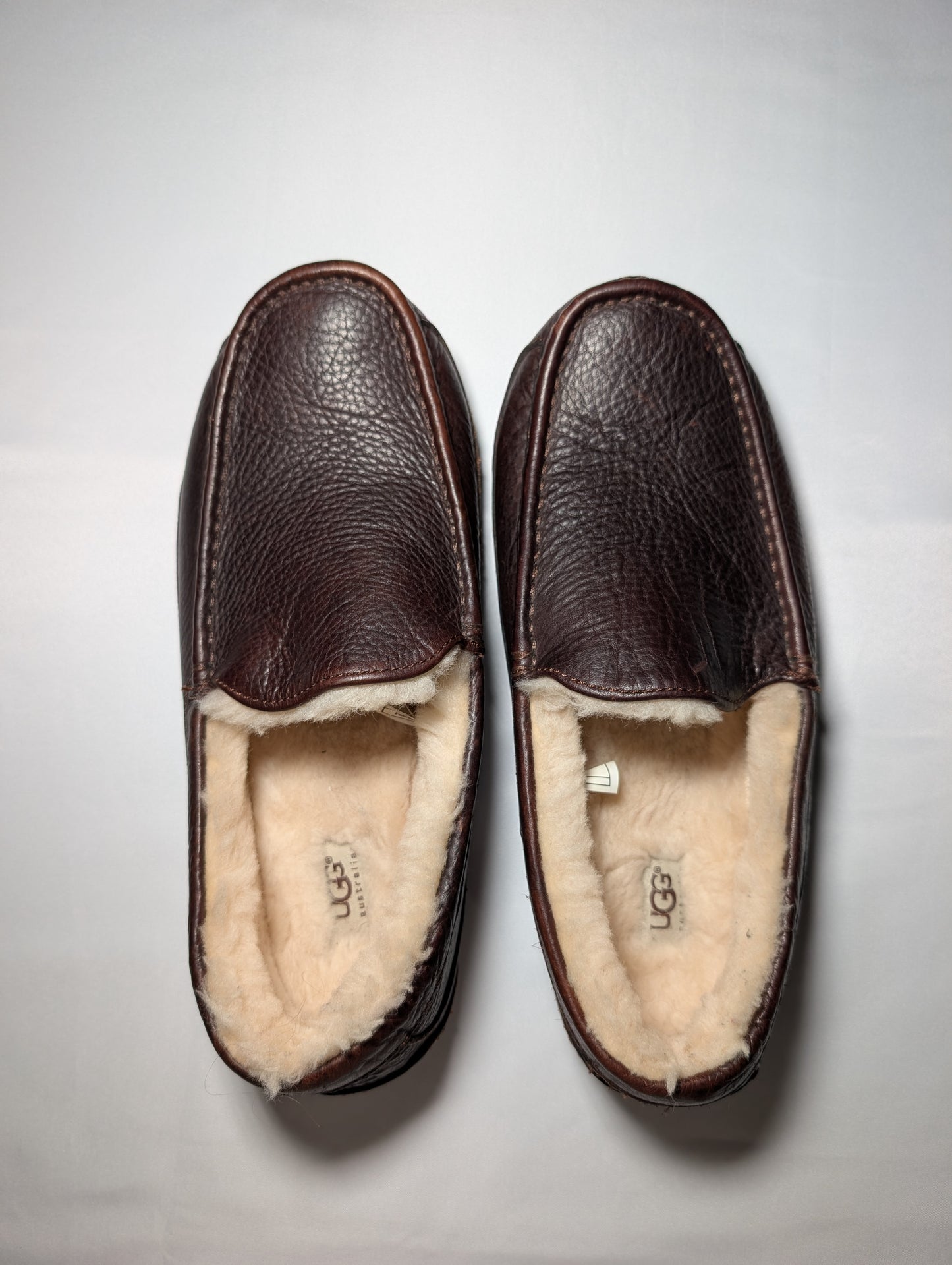 UGG Australia brown leather slippers, men’s size 11, like new