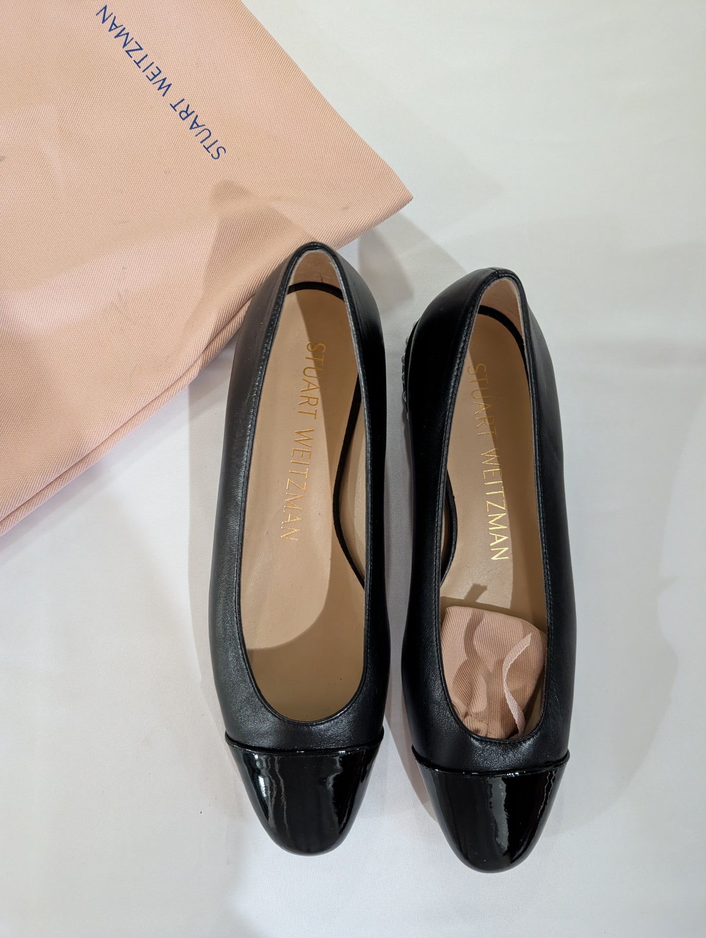 Stuart Weitzman Black Pearl Heel Leather Pumps – Like New