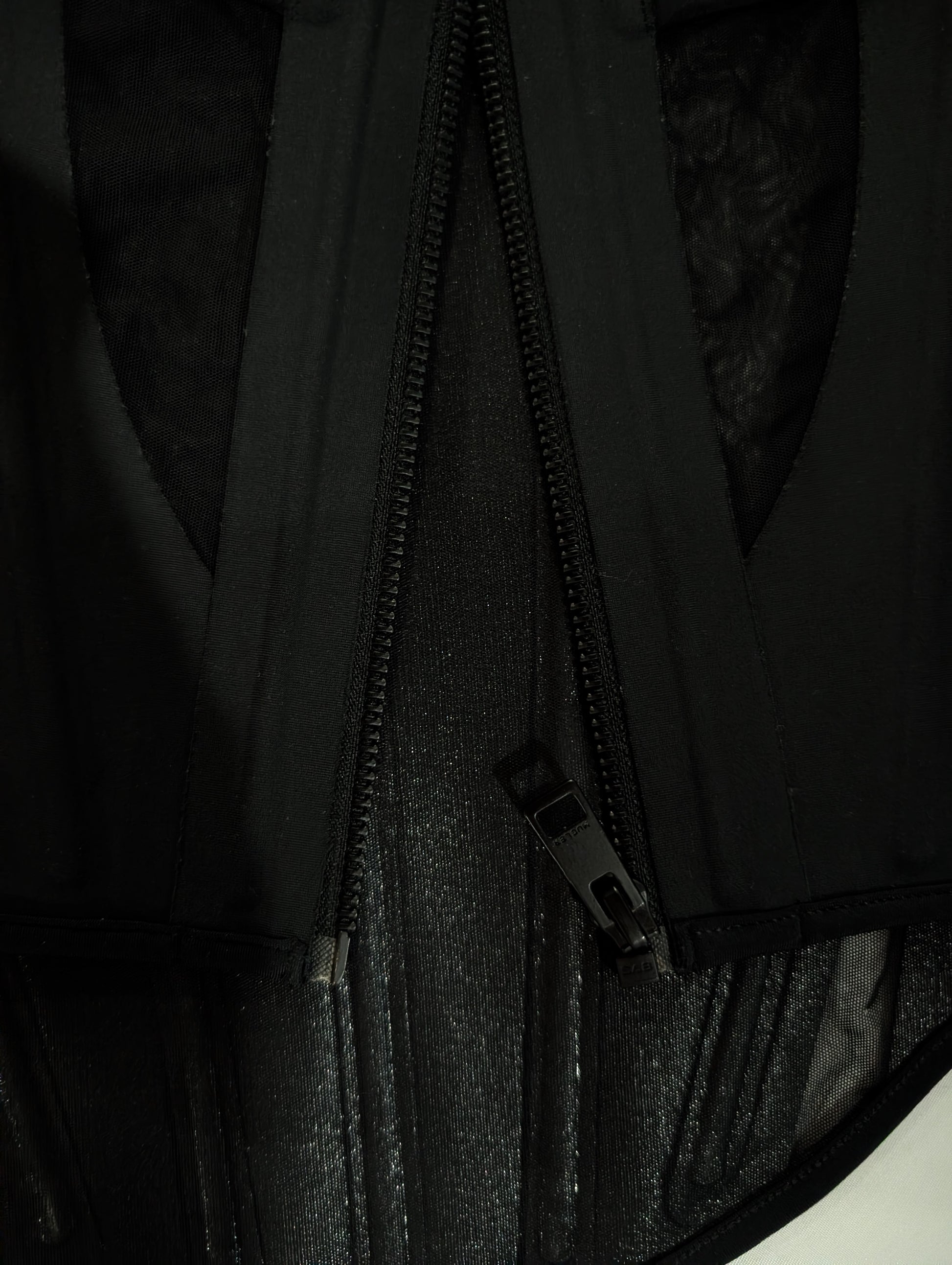 Mugler x H&M Black Mesh Corset Top with Adjustable Straps