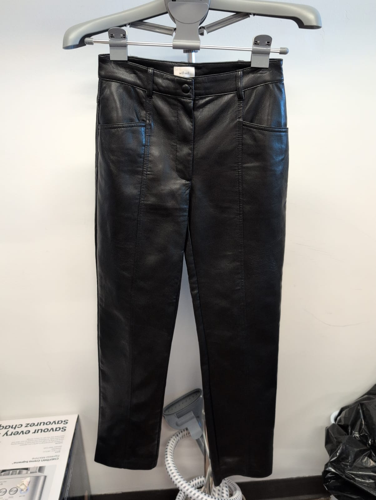 Wilfred Black Vegan Leather Pants, Size 2