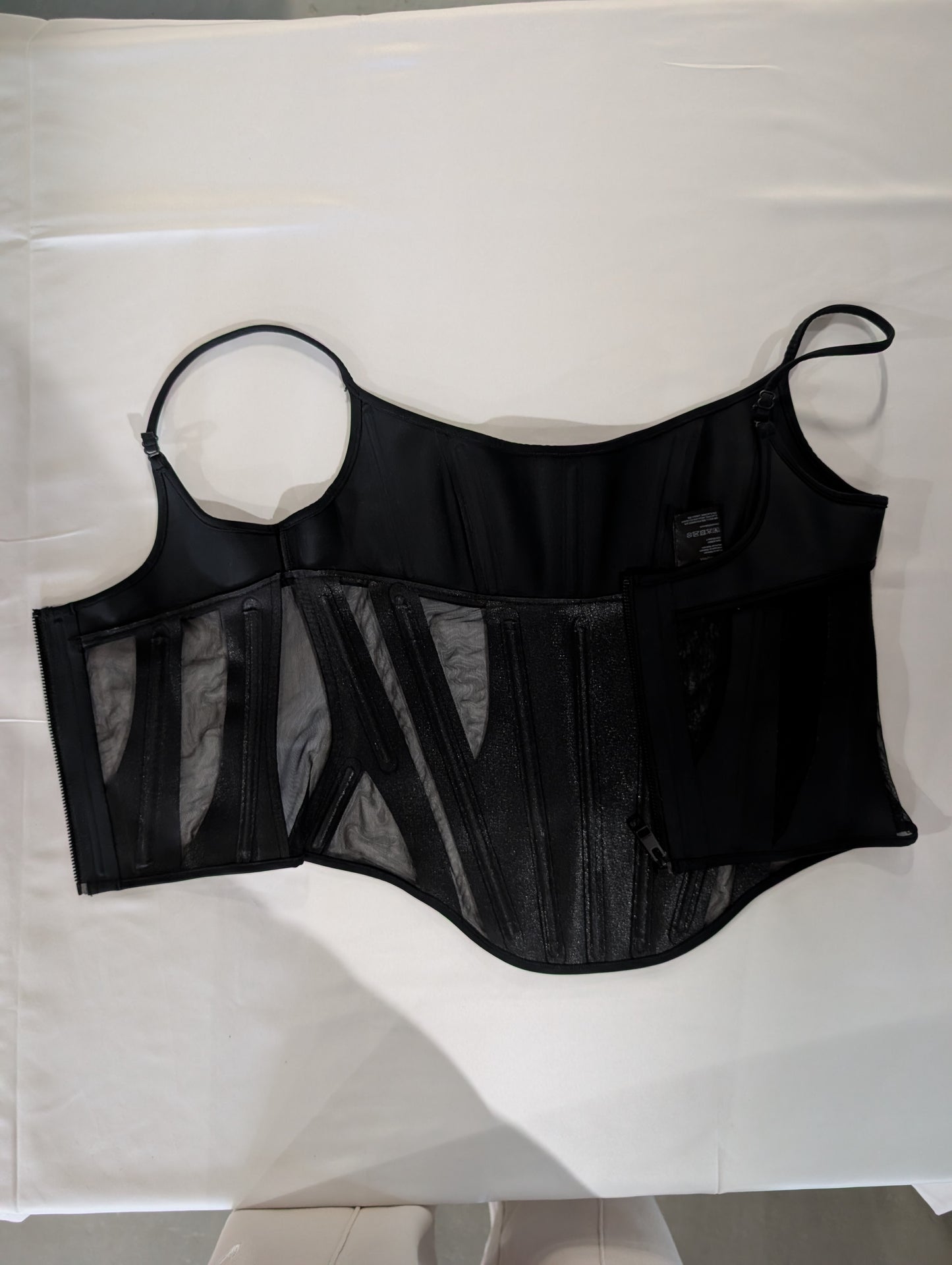 Mugler x H&M Black Mesh Corset Top with Adjustable Straps