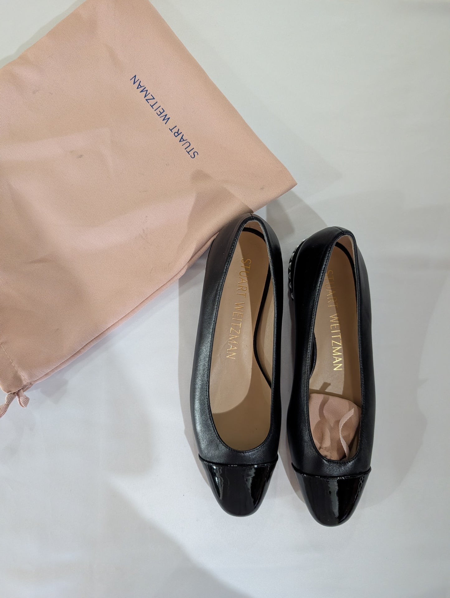Stuart Weitzman Black Pearl Heel Leather Pumps – Like New