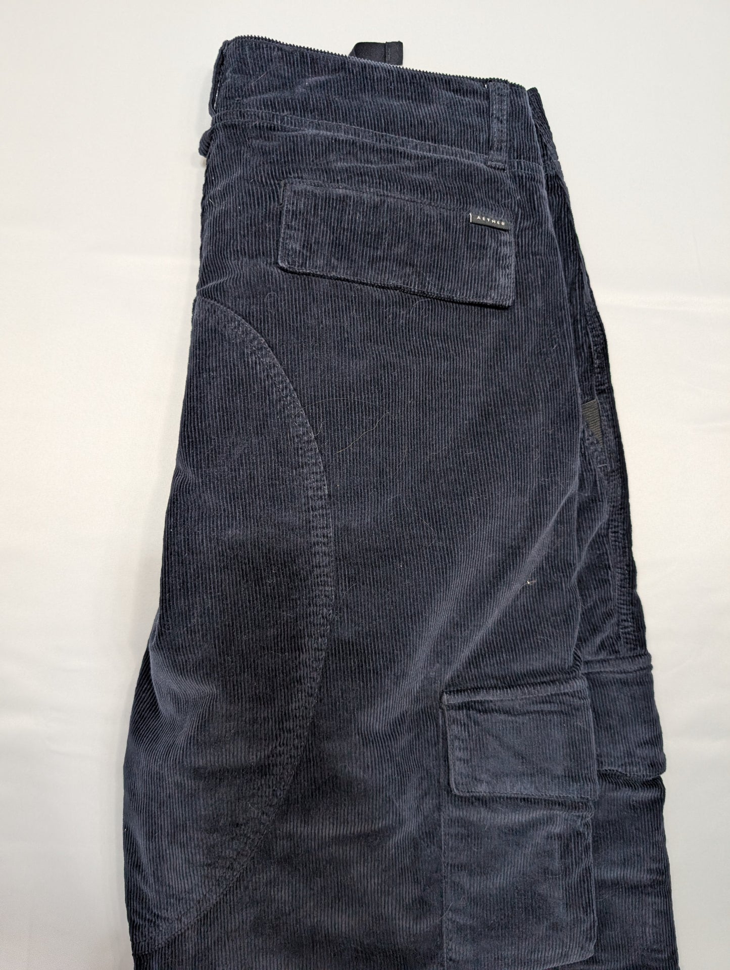Aether Navy Corduroy Cargo Pants Size 33