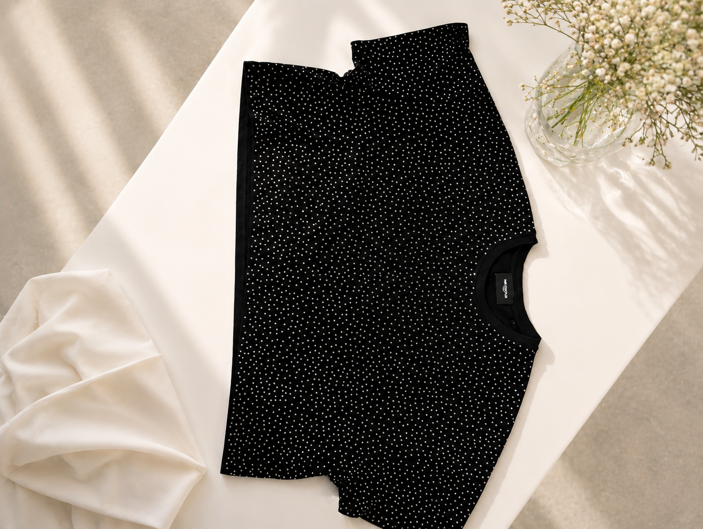 The Kooples Studded Black Crop T-shirt