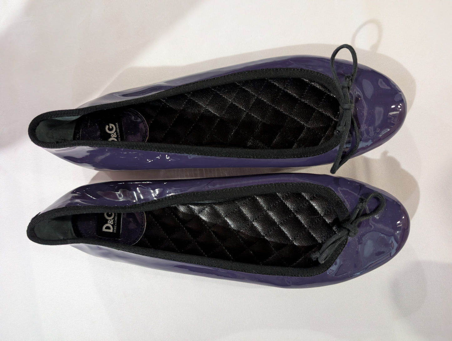 Dolce & Gabbana D&G Purple Patent Leather Ballet Flats