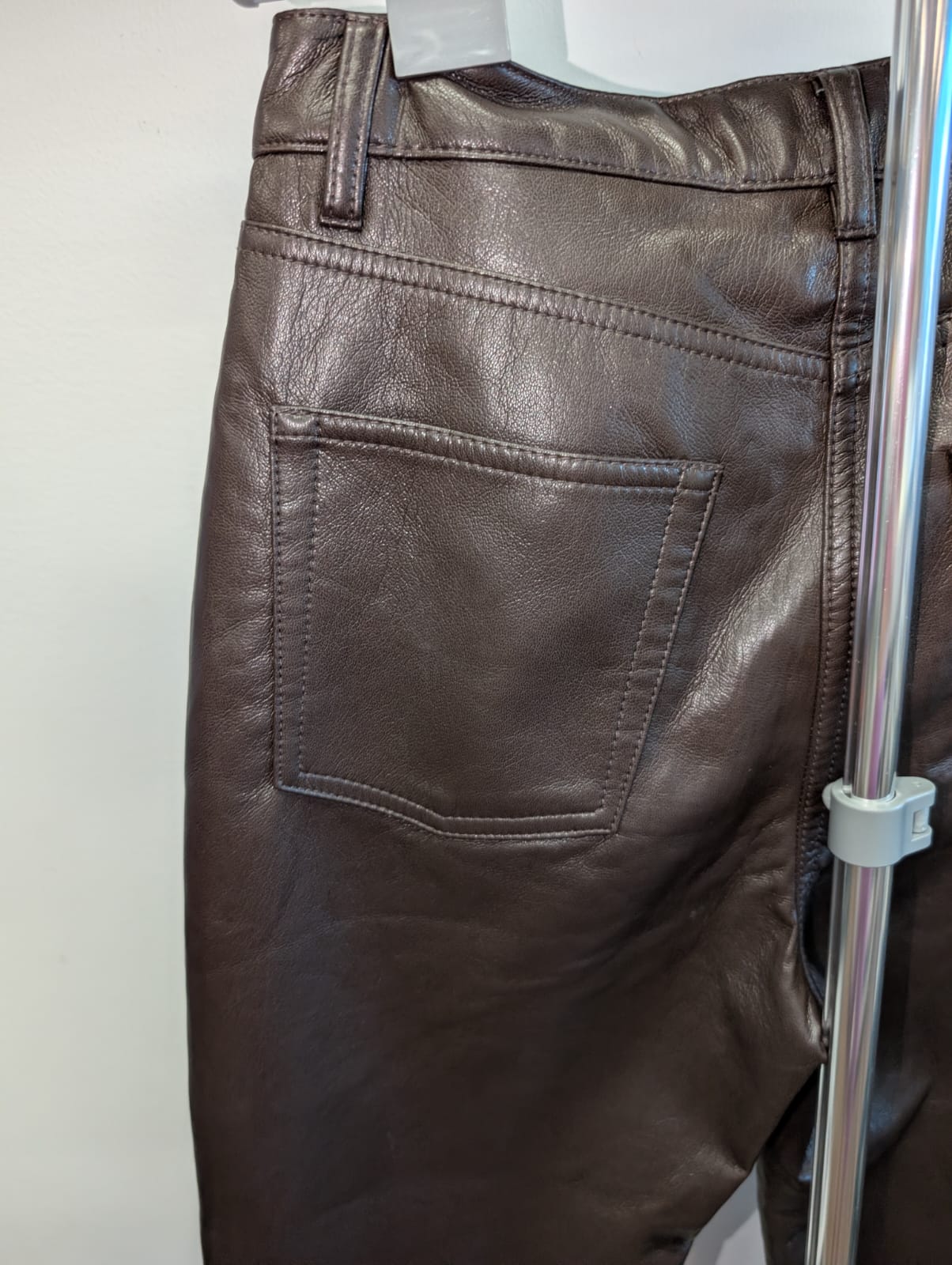 Wilfred Faux Leather Straight Leg Pants - Brown, Size 4