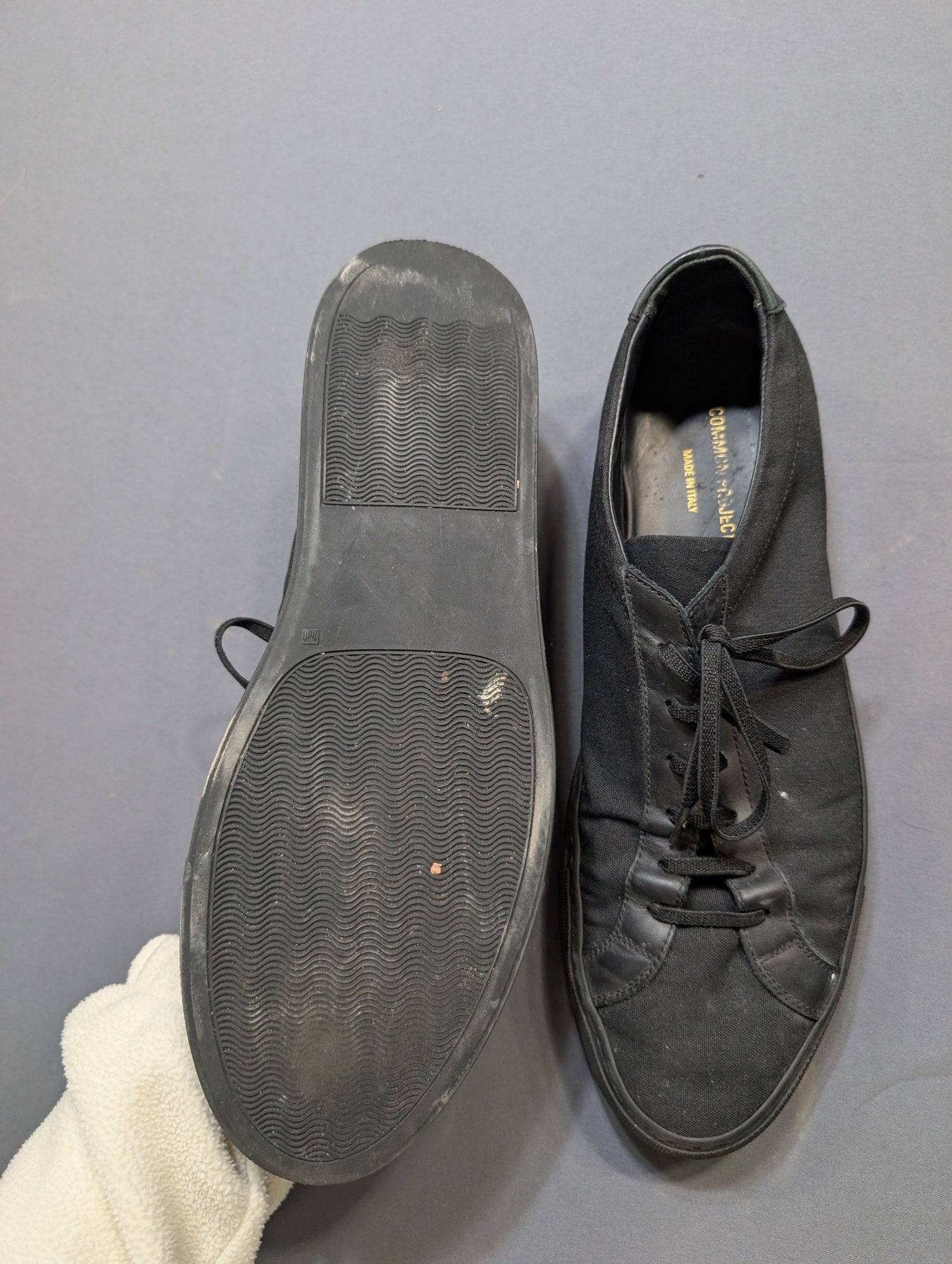 Common Projects Achilles Low Canvas Sneaker Black Men's Sz 43