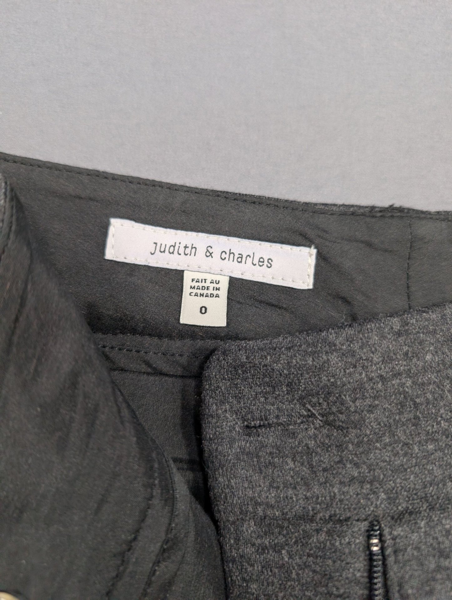 Judith & Charles Grey Dress Pants Size 0 Made in Canada