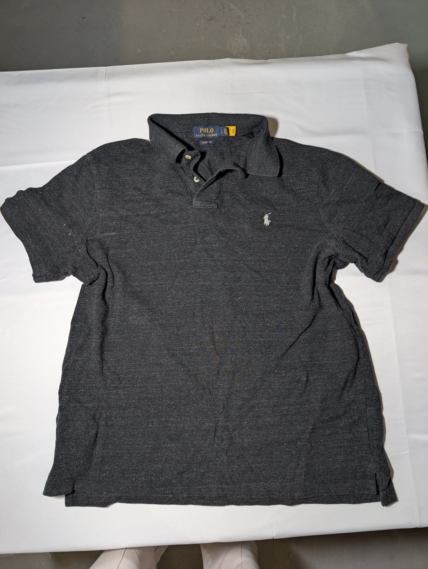 Polo Ralph Lauren Classic Fit Polo Shirt, Dark Charcoal, Size Large