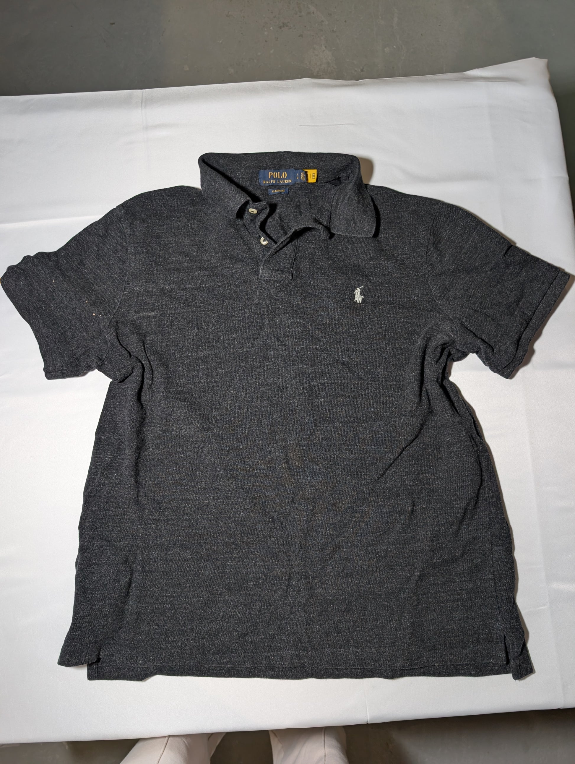 Polo Ralph Lauren Classic Fit Polo Shirt, Dark Charcoal, Size Large