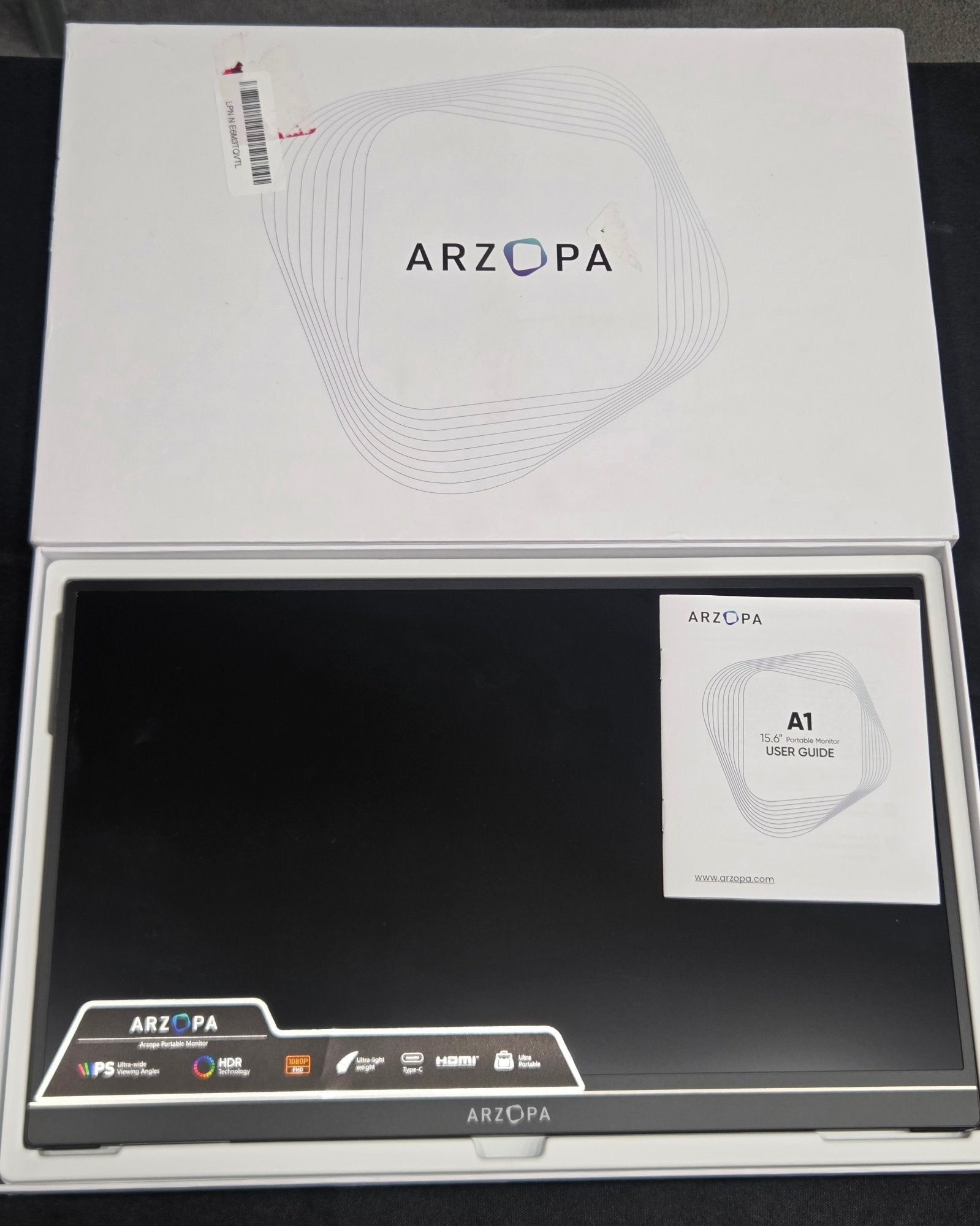 Arzopa A1 15.6" 1080P Portable Monitor IPS HDR Type-C HDMI