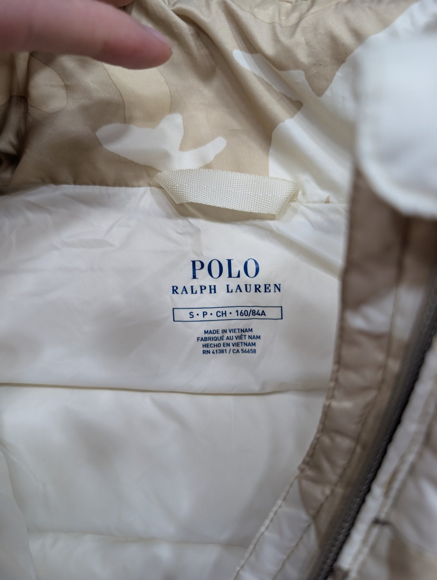 Polo Ralph Lauren Desert Camo Puffer Jacket Size S Women's