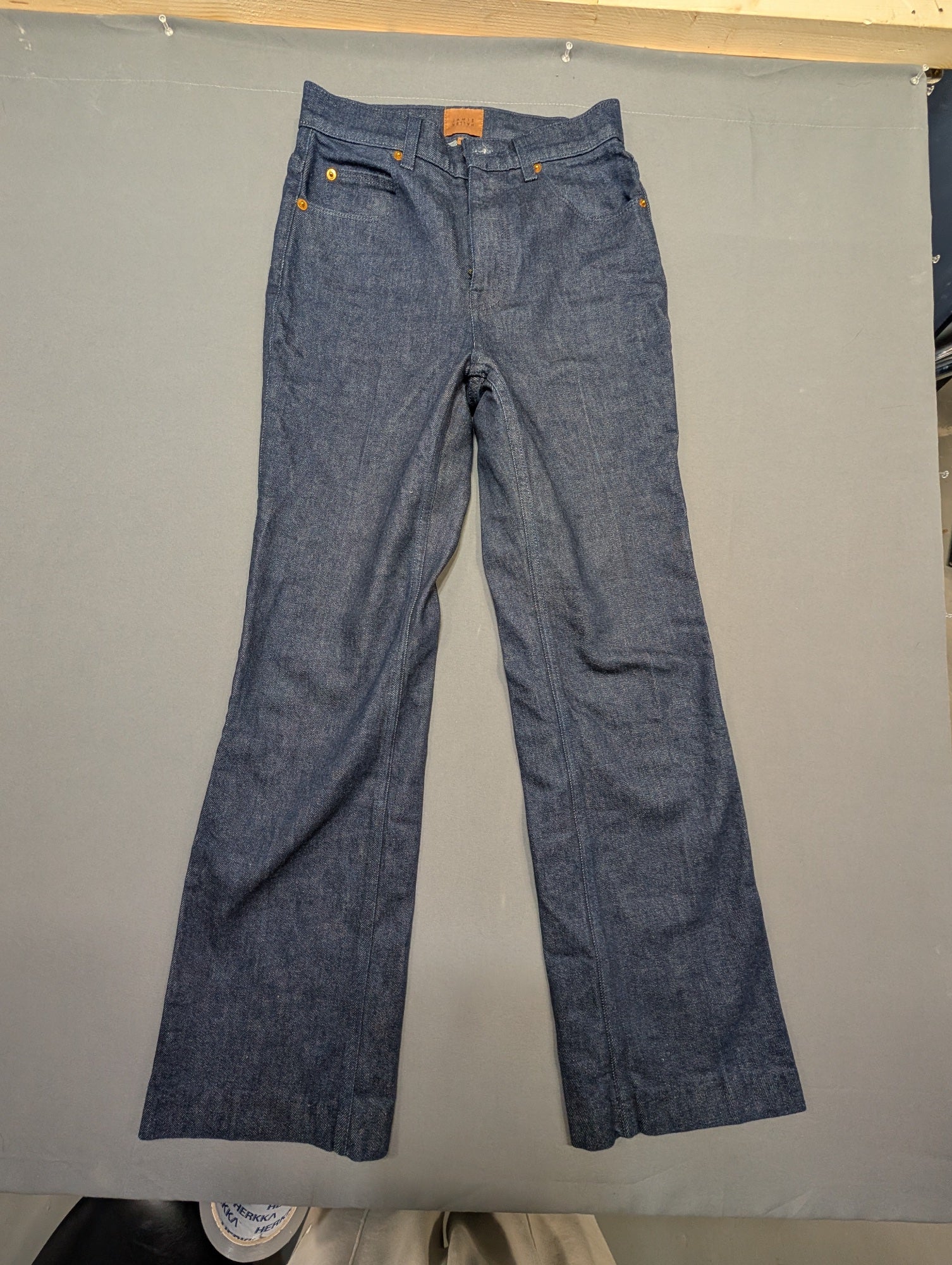 Jamie Haller Women's High-Rise Flare Jeans Dark Wash Size 26 Made USA