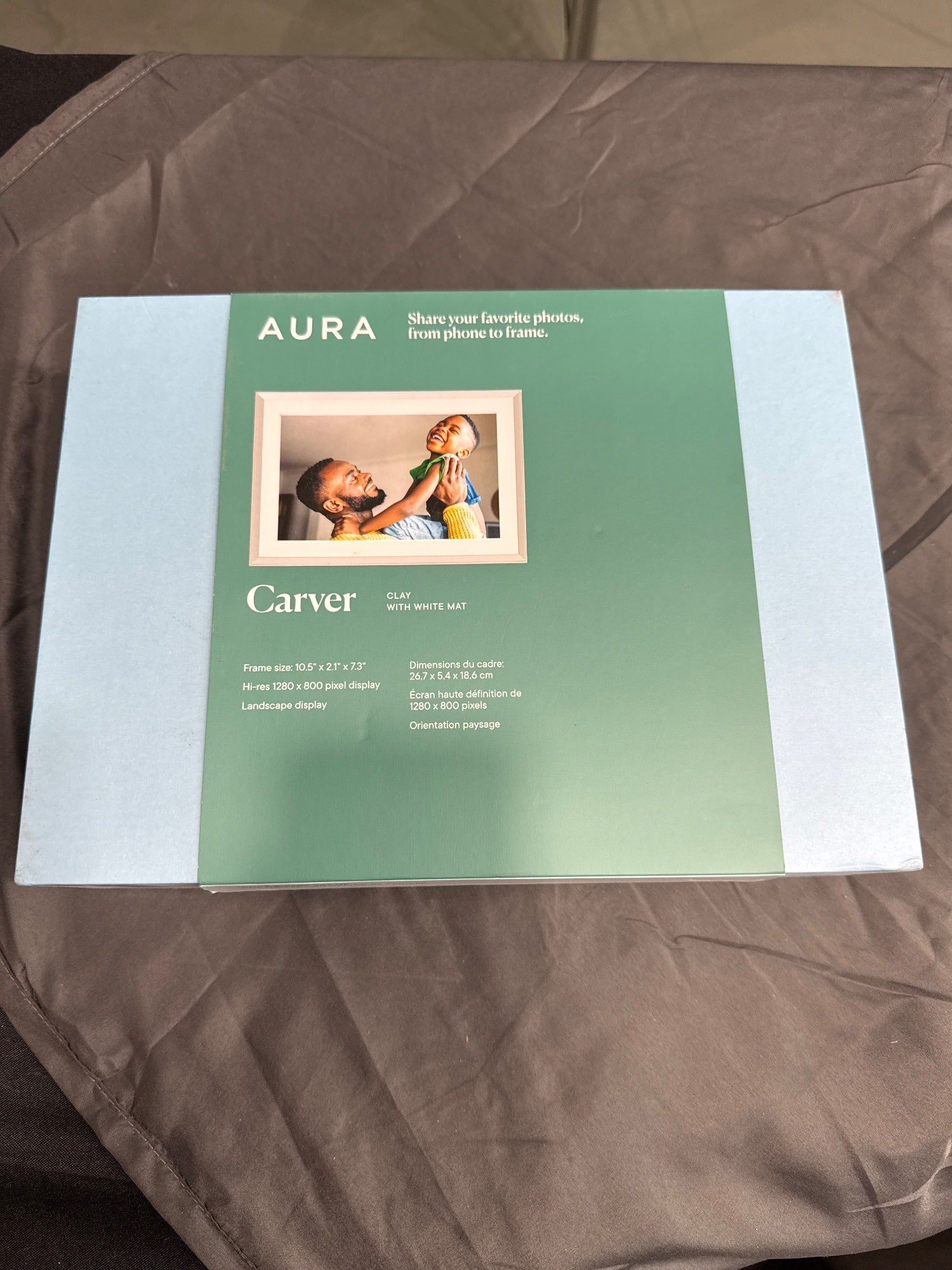 Aura Carver Digital Photo Frame 10.1" 1280x800 Clay White Mat WiFi