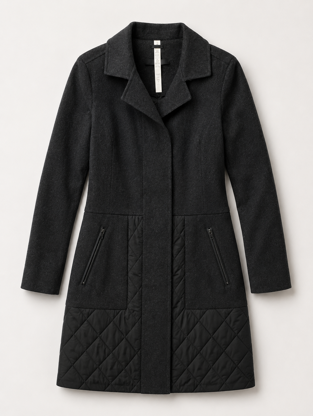Lululemon Wool Blend Quilted Panel Coat, Size 8