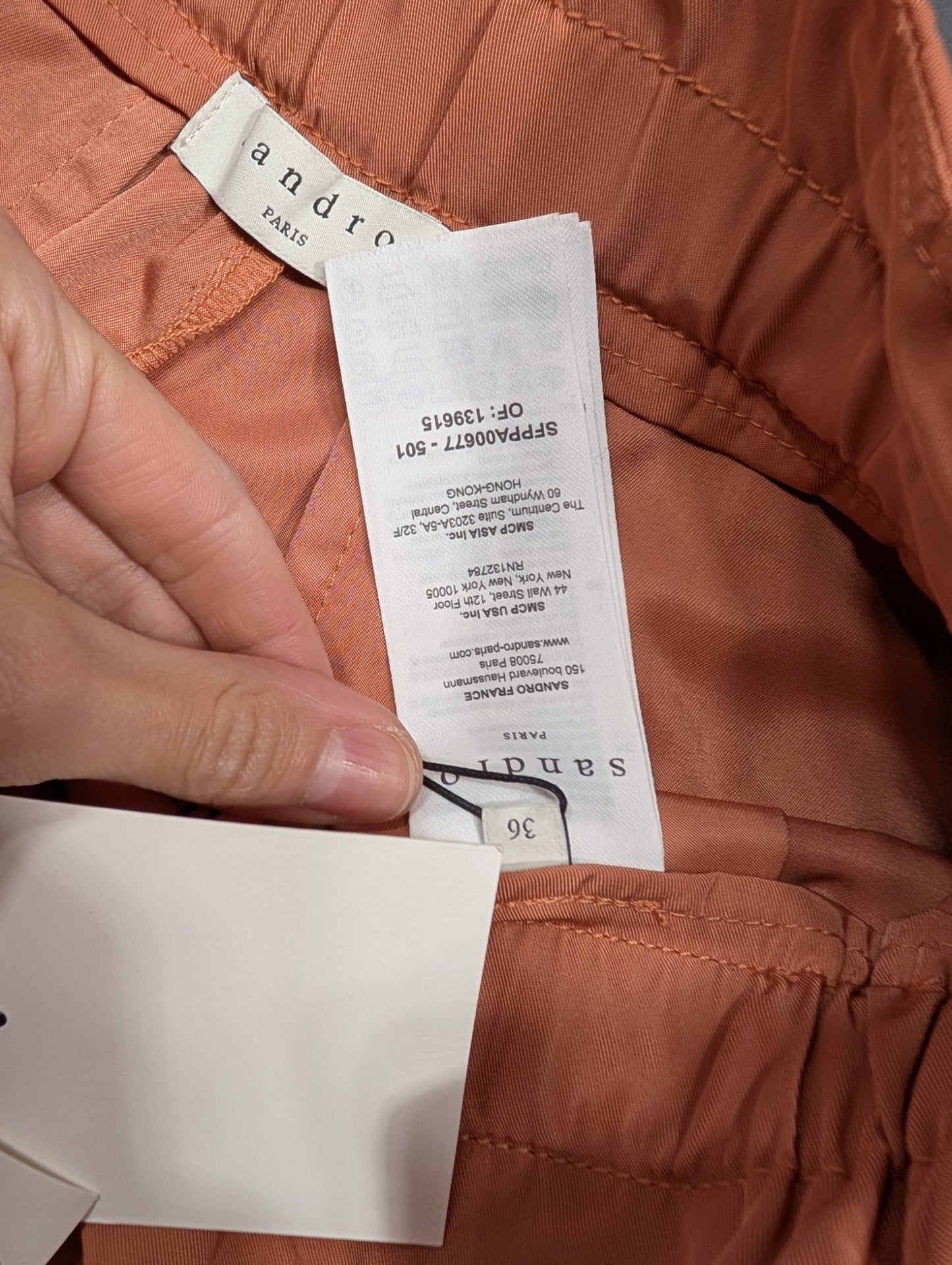 Sandro Paris Cargo Pants Terracotta Size 36 NWT Jogger