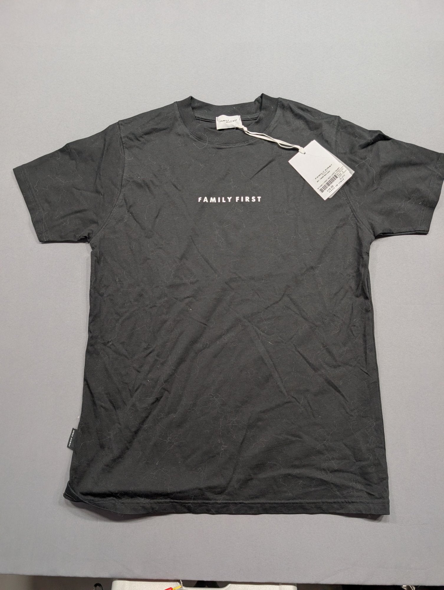 Family First Milano Box Logo T-Shirt Black S Made in Italy