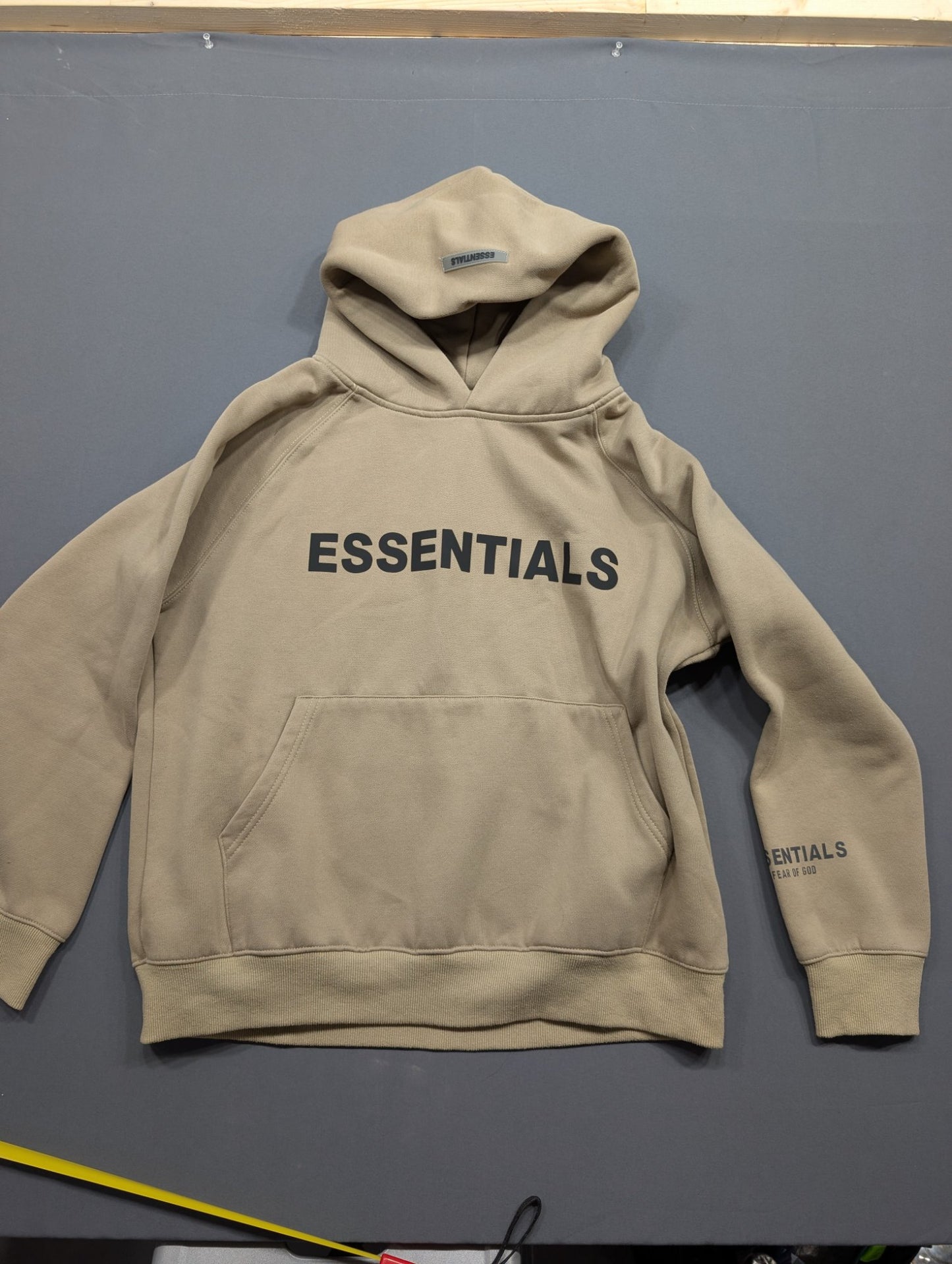 Fear of God Essentials Hoodie Tan/Sand Pullover Sweatshirt Size S