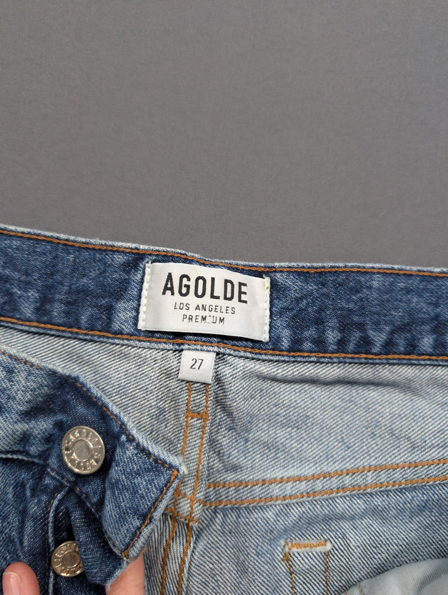 AGOLDE Parker Short Cutoff Denim Shorts Size 27 Blue
