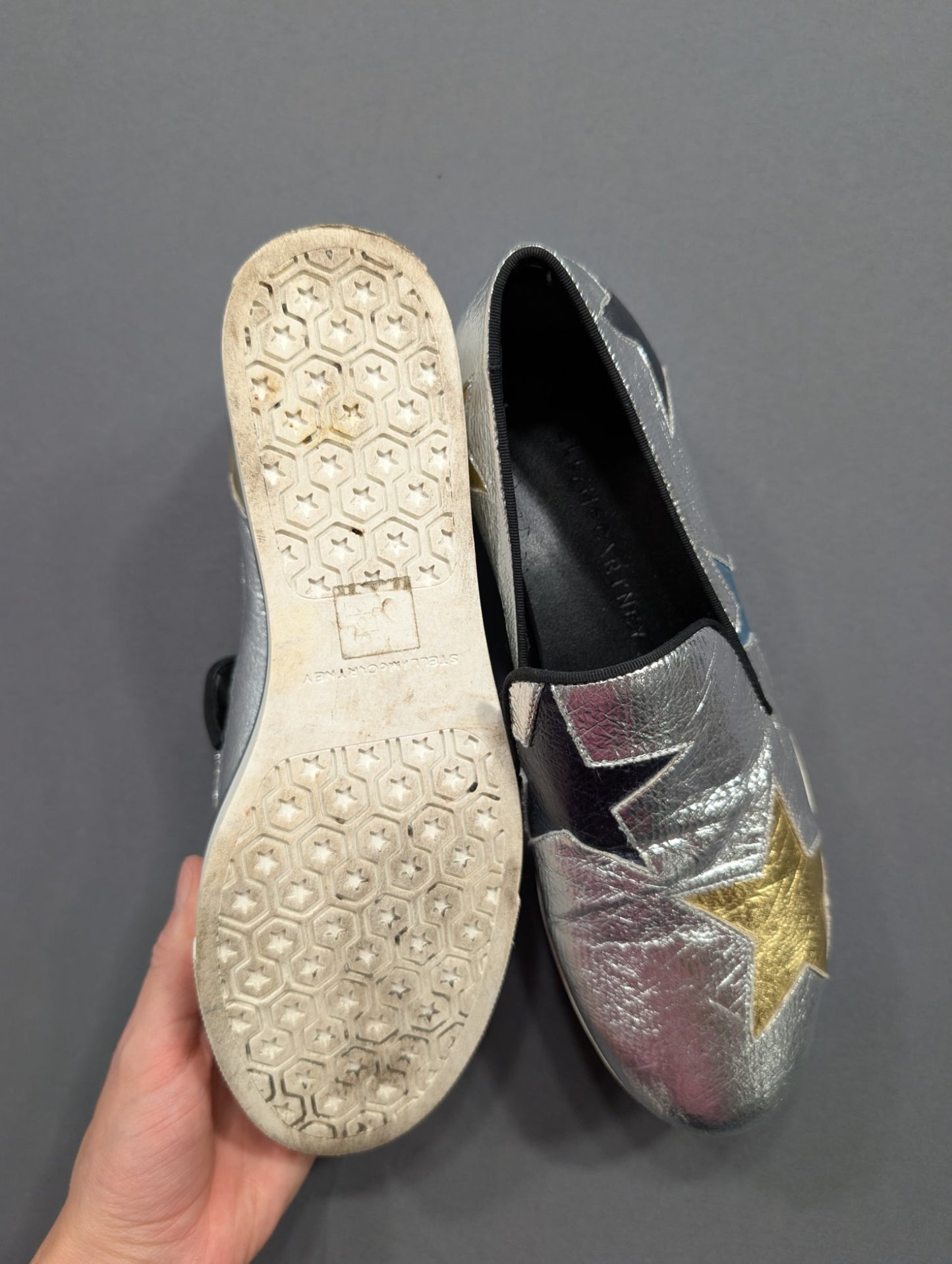 Stella McCartney Binx Star Slip-On Sneaker Silver Metallic