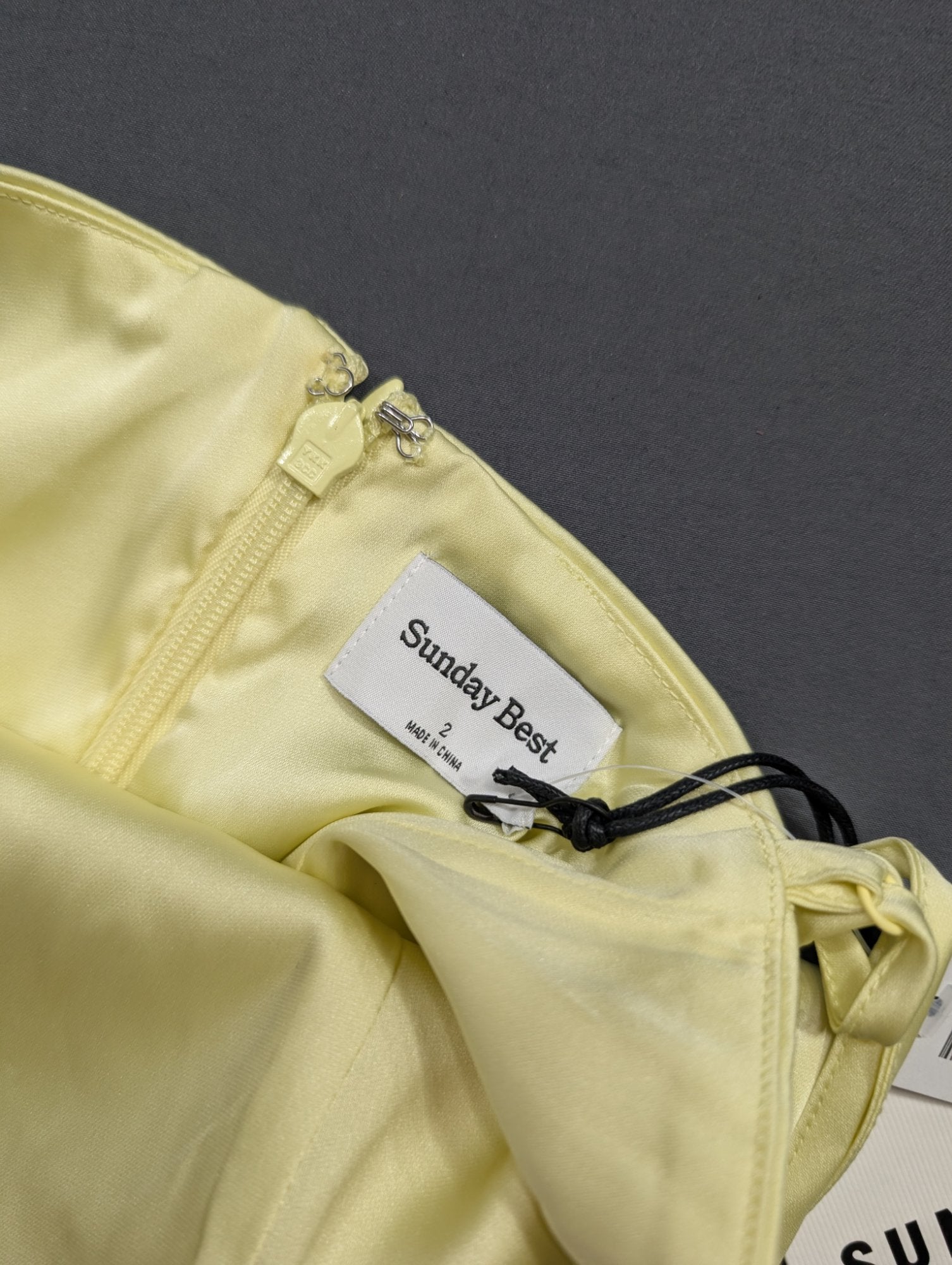 Sunday Best Satin Strapless Mini Dress Yellow Size 2 NWT