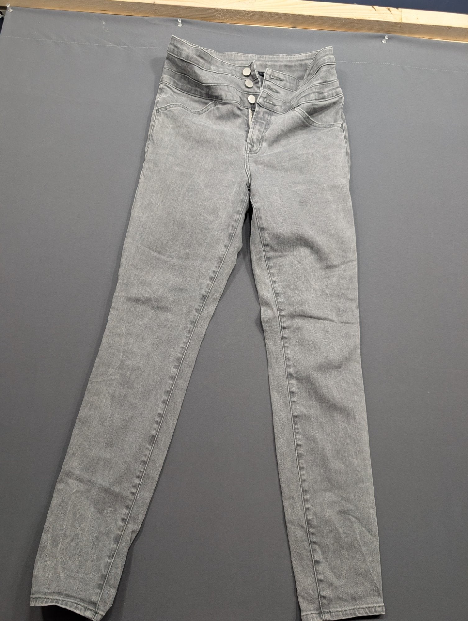J Brand Women's Gray High-Rise Skinny Jeans Triple Button