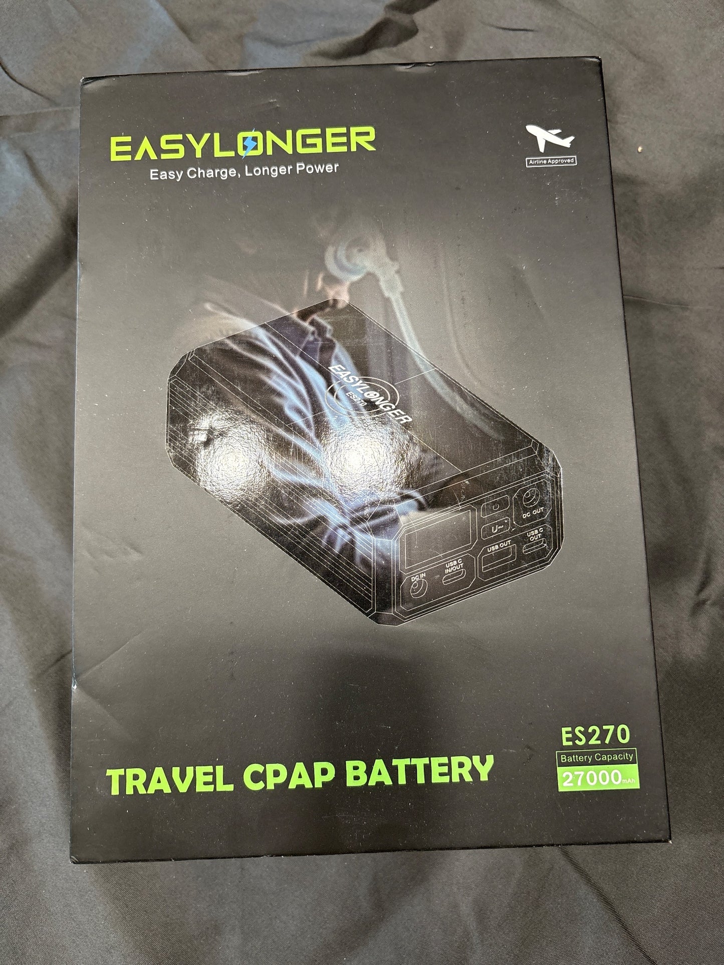 EasyLonger ES270 CPAP Travel Battery 27000mAh 99.9Wh Open Box
