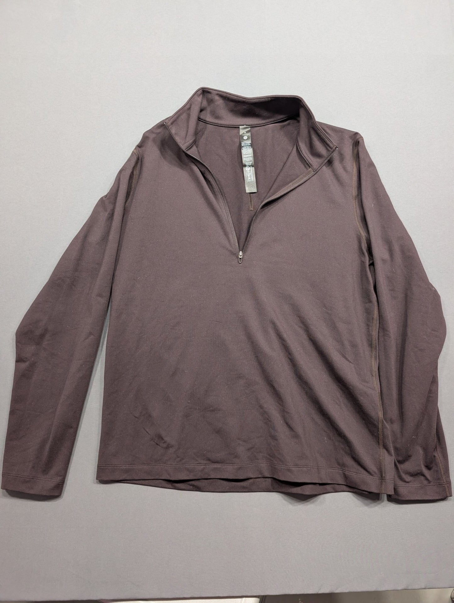 Lululemon Men's Quarter-Zip Pullover Dark Brown Size M 88% Recycled Poly