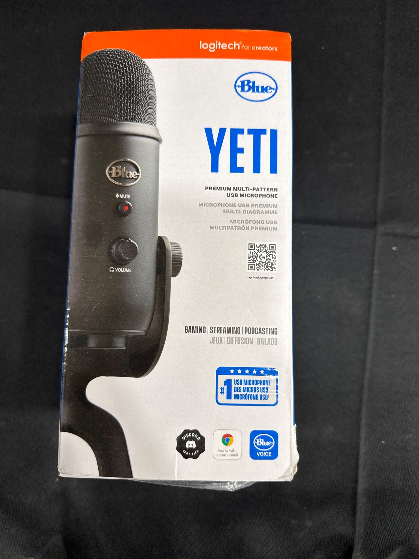 Blue Yeti USB Microphone Black Premium Multi-Pattern Open Box