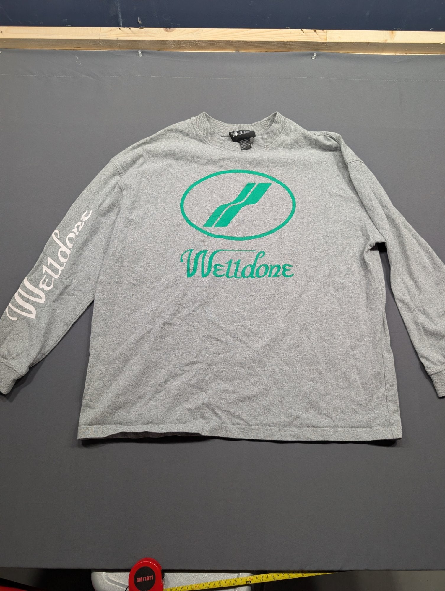 We11done Grey Long Sleeve Logo Tee Ex Boyfriend Shirt Streetwear