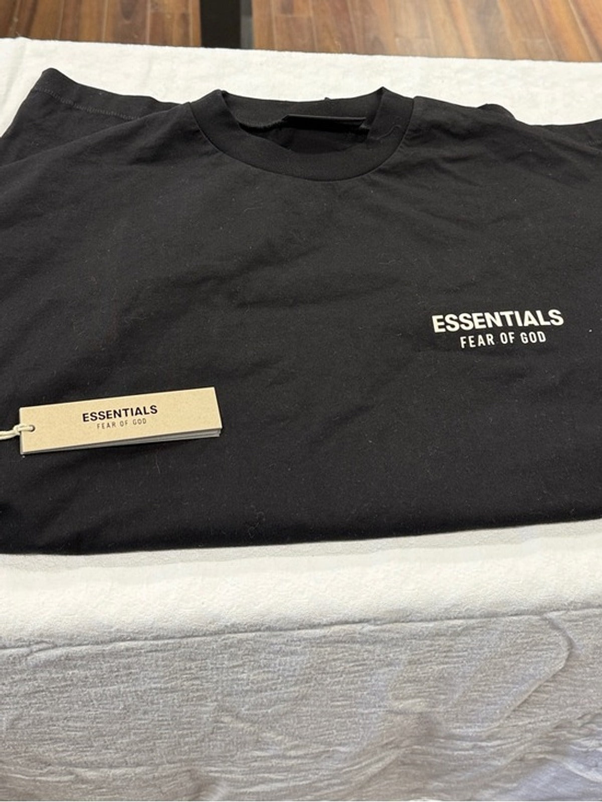 Fear of God Essentials Black Short Sleeve Logo Tee