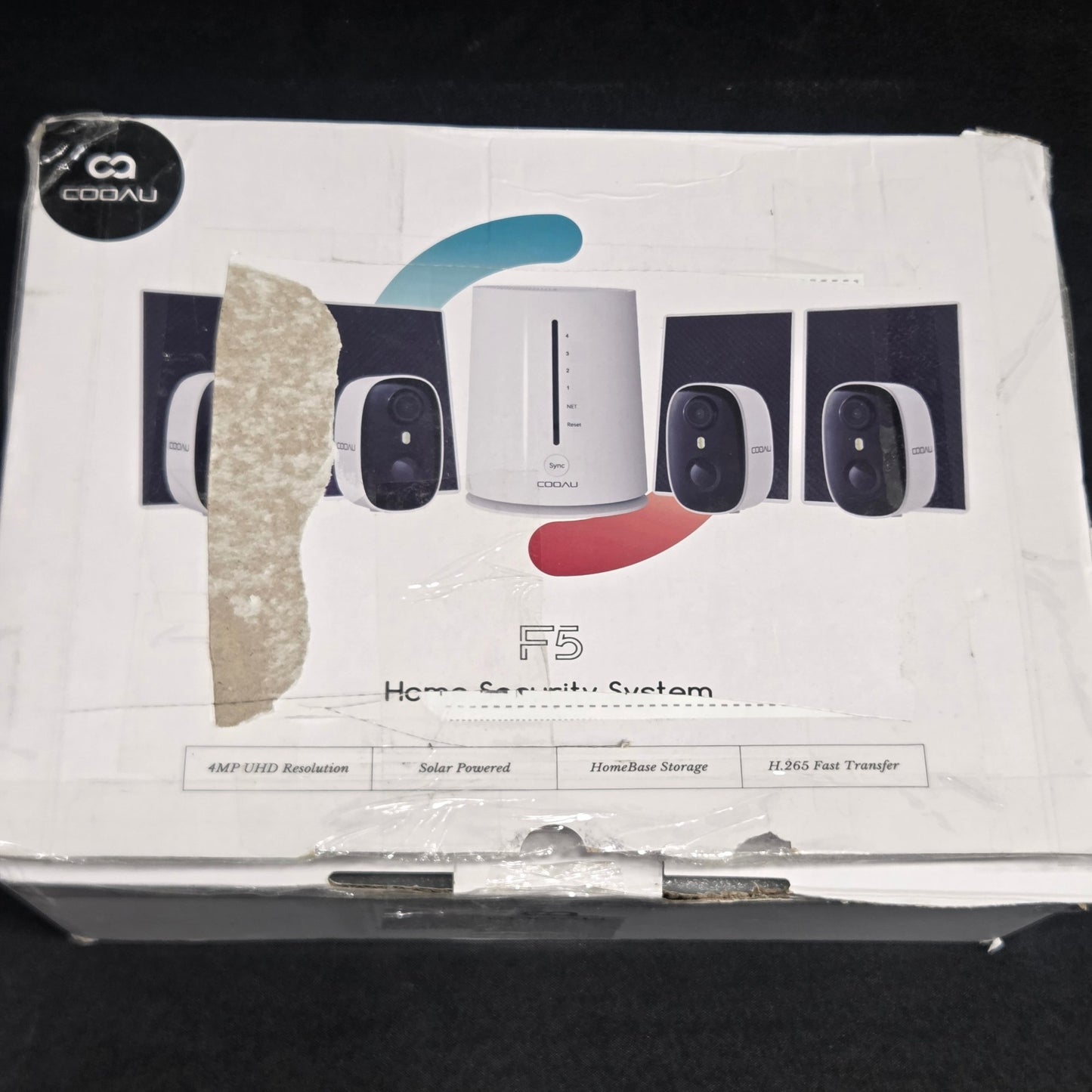COOAU F5 4MP Solar Wireless Home Security Camera System 4-Cam