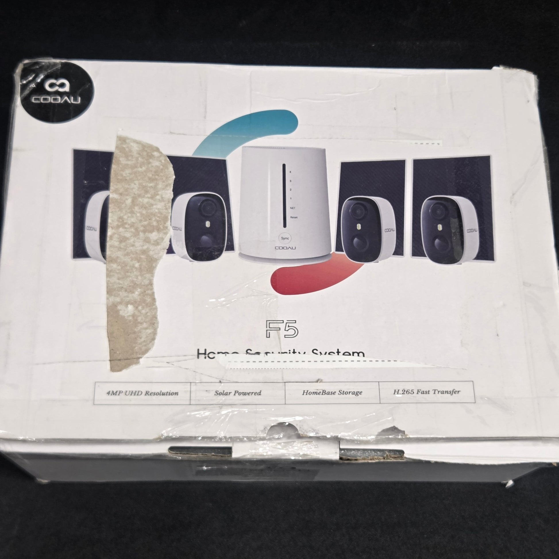 COOAU F5 4MP Solar Wireless Home Security Camera System 4-Cam