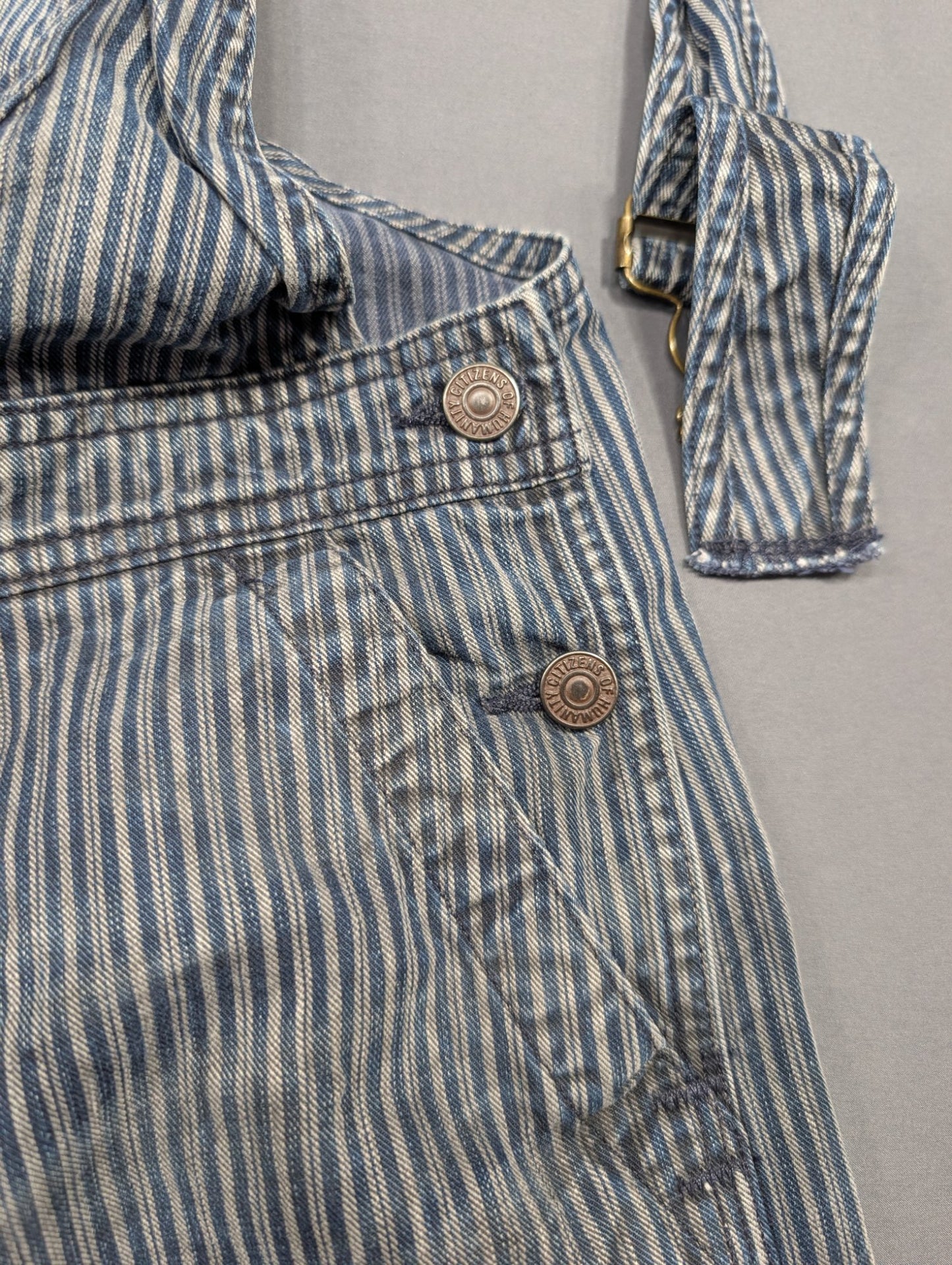 Citizens of Humanity Striped Denim Overalls Hickory Stripe