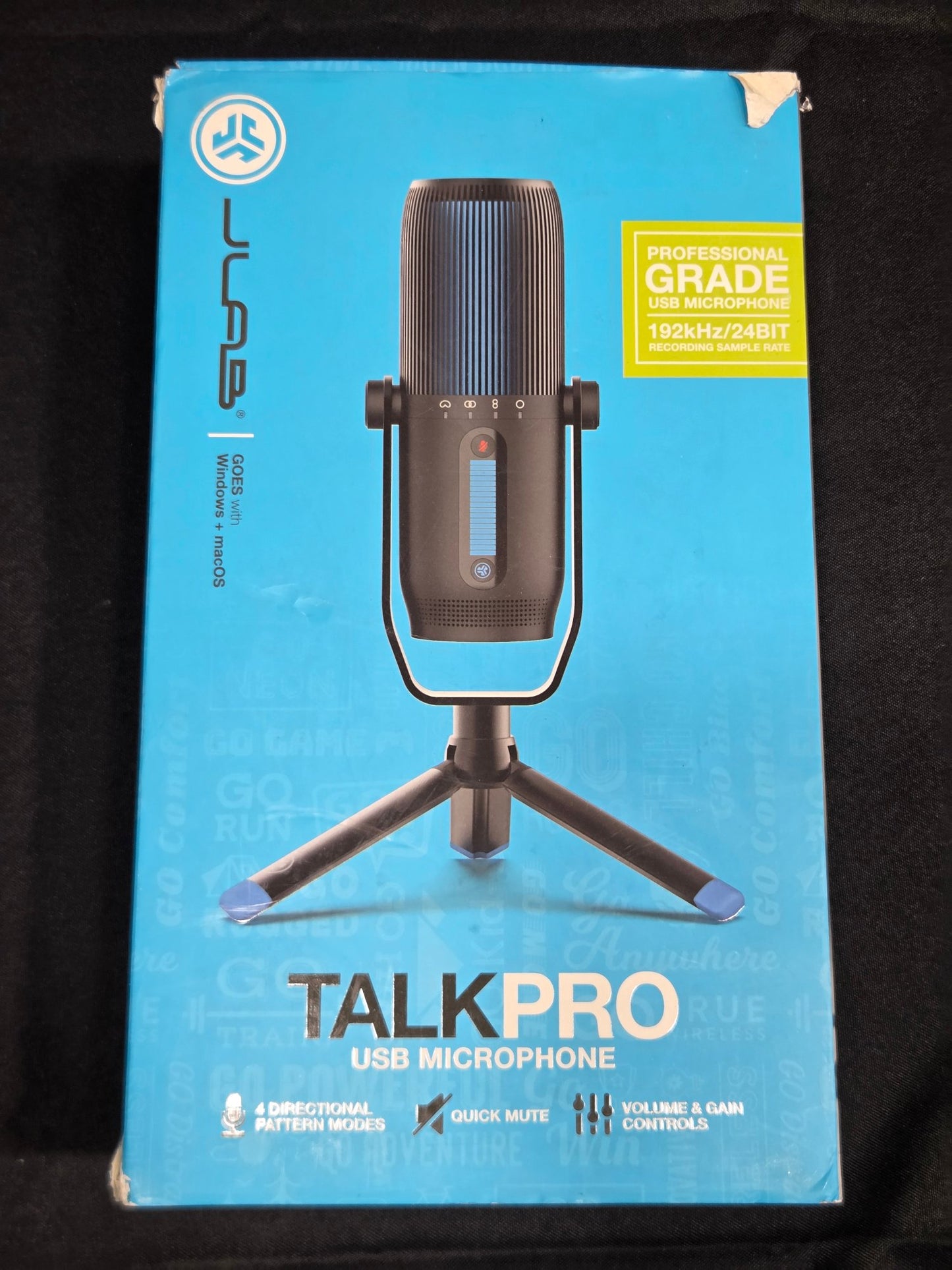 JLab Talk Pro USB Microphone 192kHz/24Bit 4 Pattern Modes Open Box