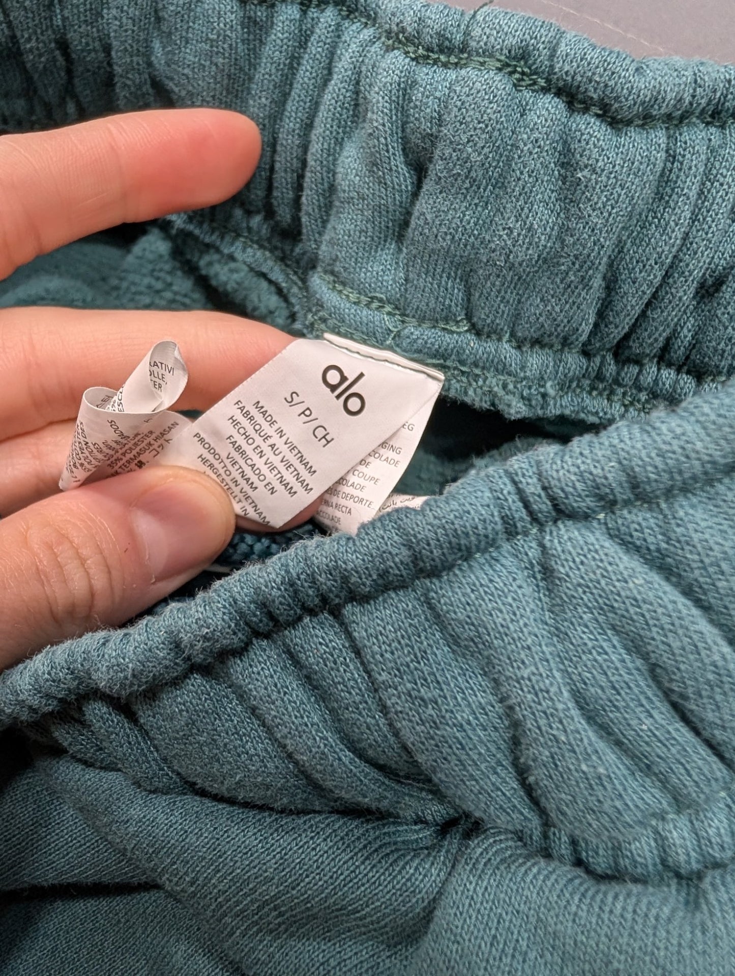 Alo Yoga Wide Leg Sweatpants Fleece Lounge Pants Teal Size S