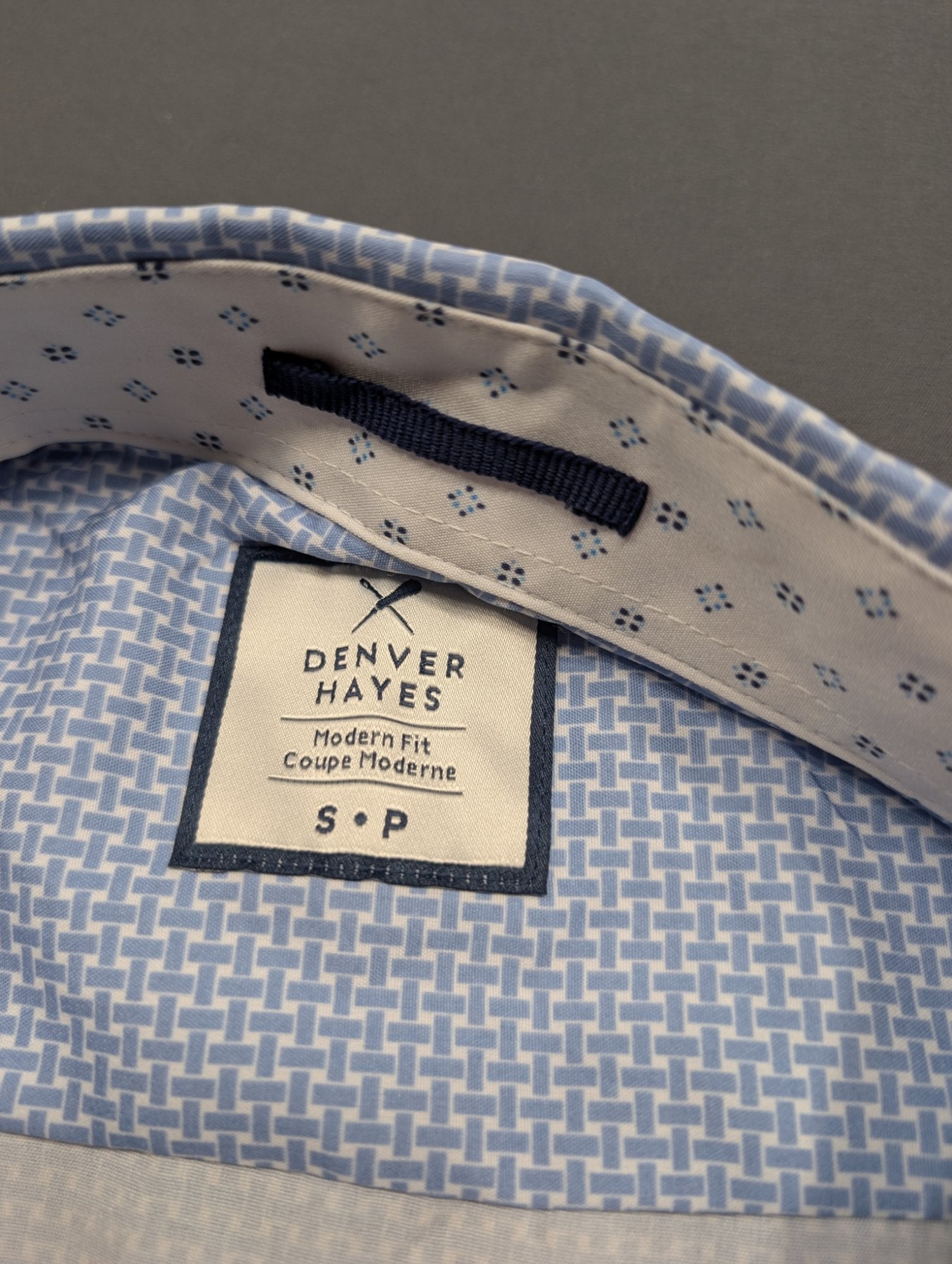 Denver Hayes Modern Fit S/P Short Sleeve Button Shirt Blue