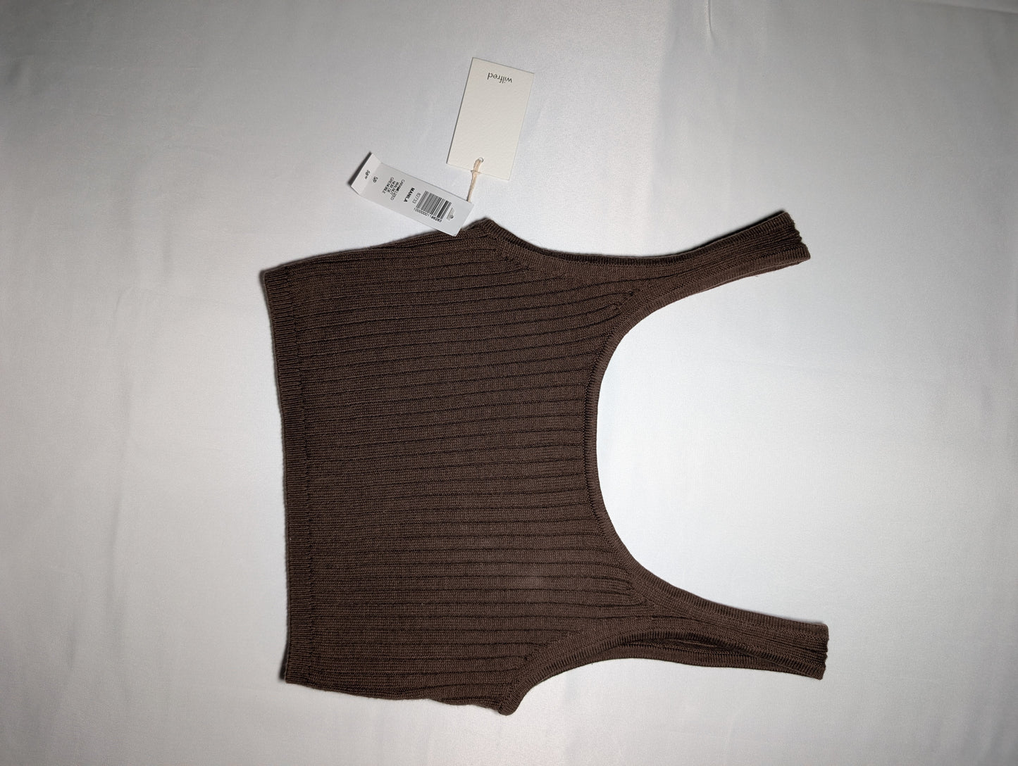 Wilfred brown ribbed knit tank top, size S/P