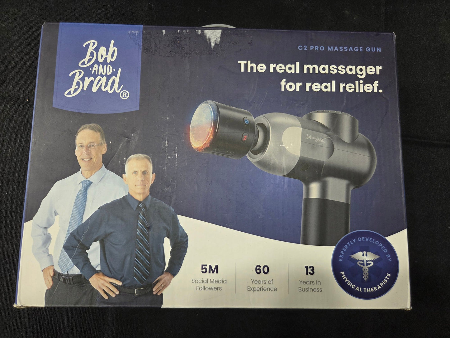 Bob and Brad C2 Pro Percussion Massage Gun w/ Case & Attachments