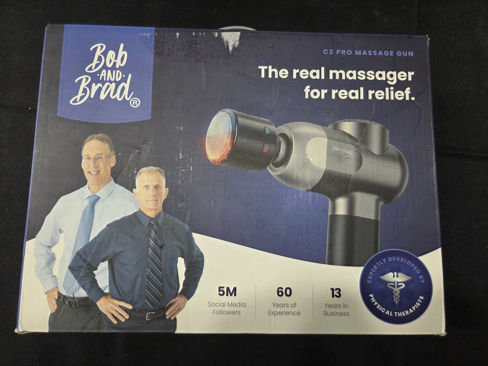 Bob and Brad C2 Pro Percussion Massage Gun w/ Case & Attachments