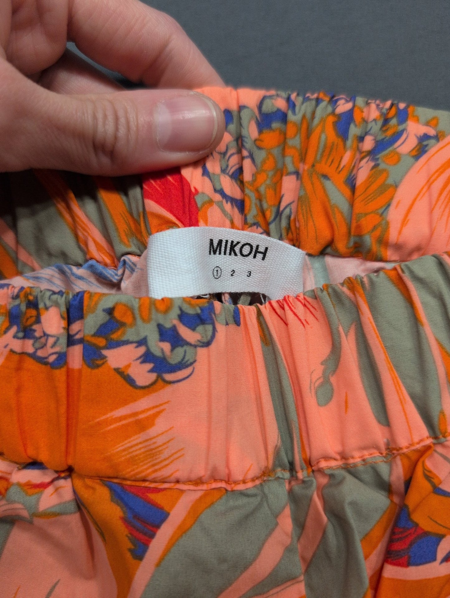 MIKOH Floral Print High-Waist Shorts Size 1 Orange Multicolor